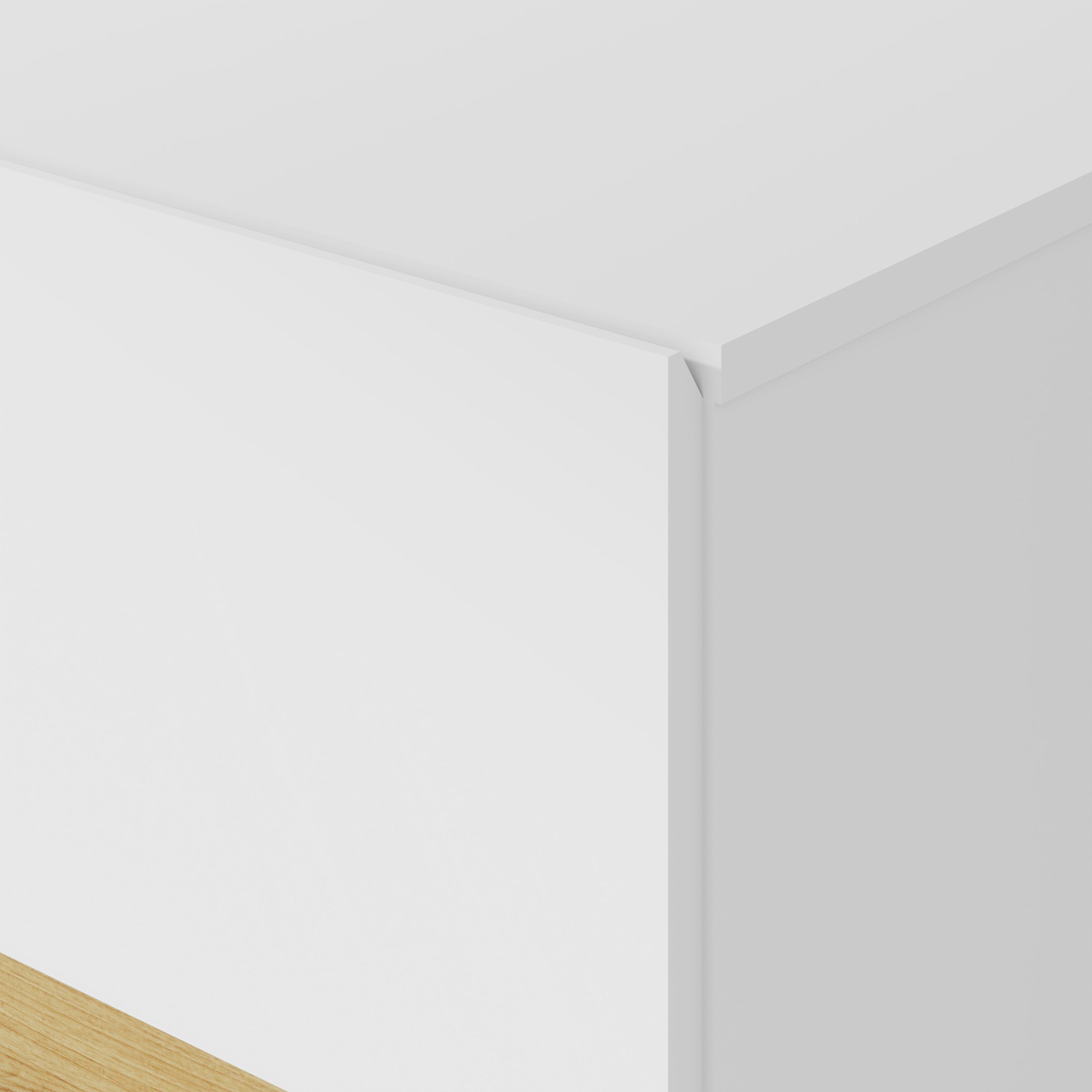 6 Drawer Dresser Long Dresser for Bedroom Wood Clothes Organizers and Wide Storage Drawers 16.34" D x 59.06" W x 23.03"H (White) - White Label