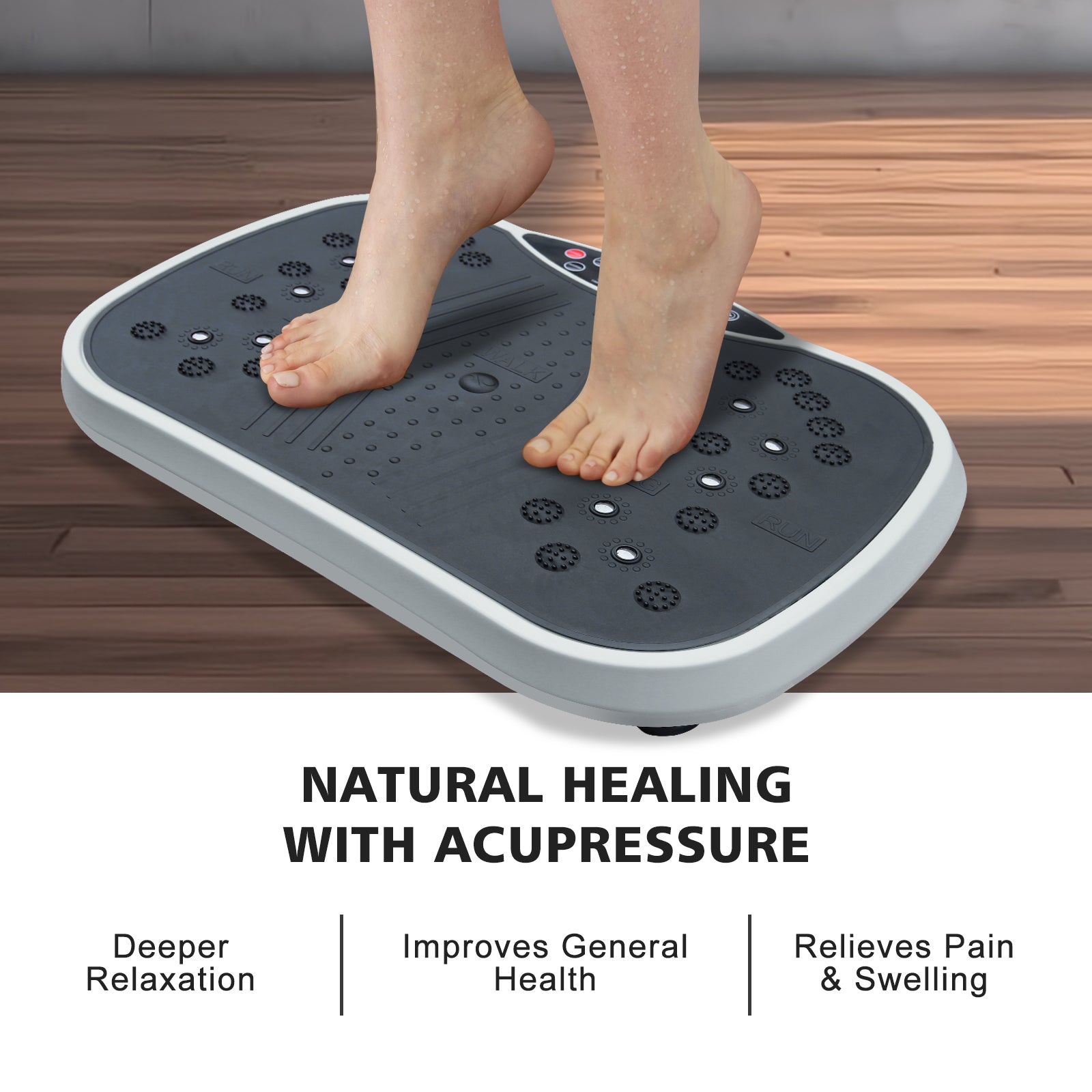 Vibration Plate Exercise Machine – Whole Body Vibration Fitness Platform for Weight Loss & Toning, Home Workout Equipment, Grey