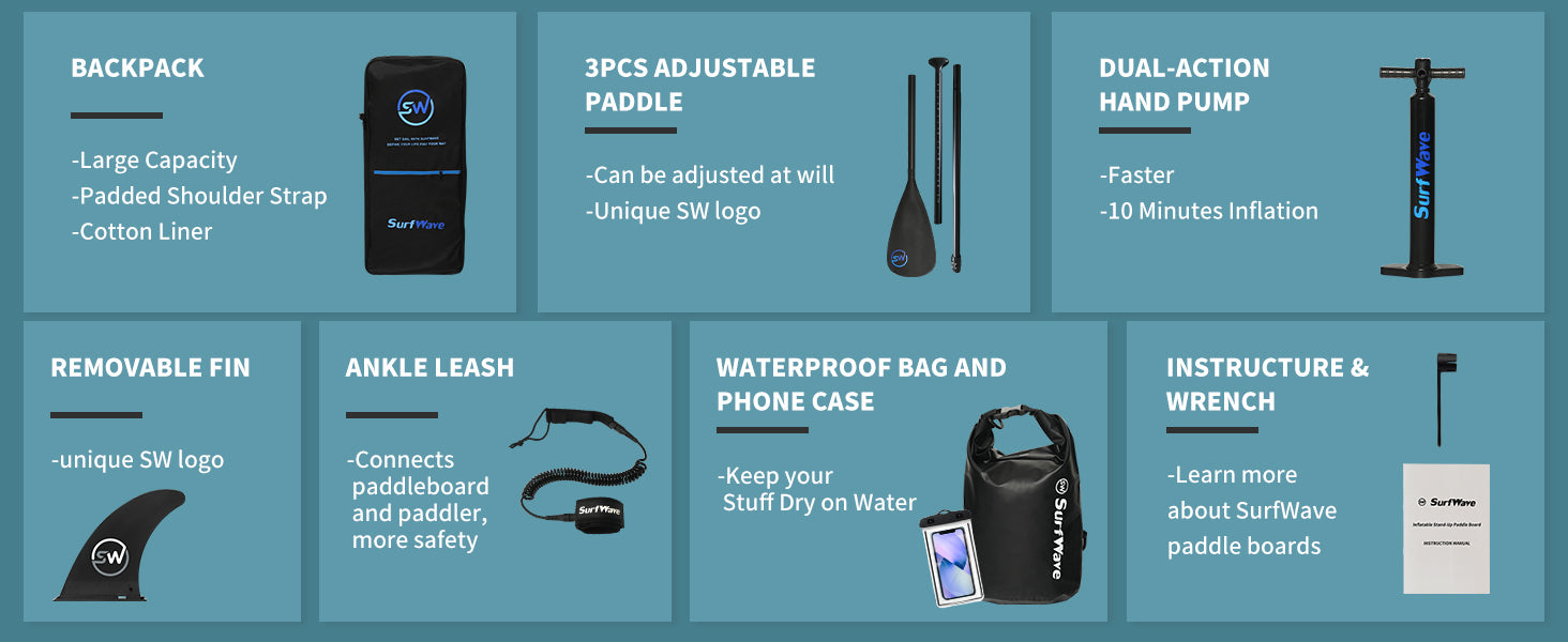 Inflatable Stand Up Paddle Board 11'x34'x6' With Accessories