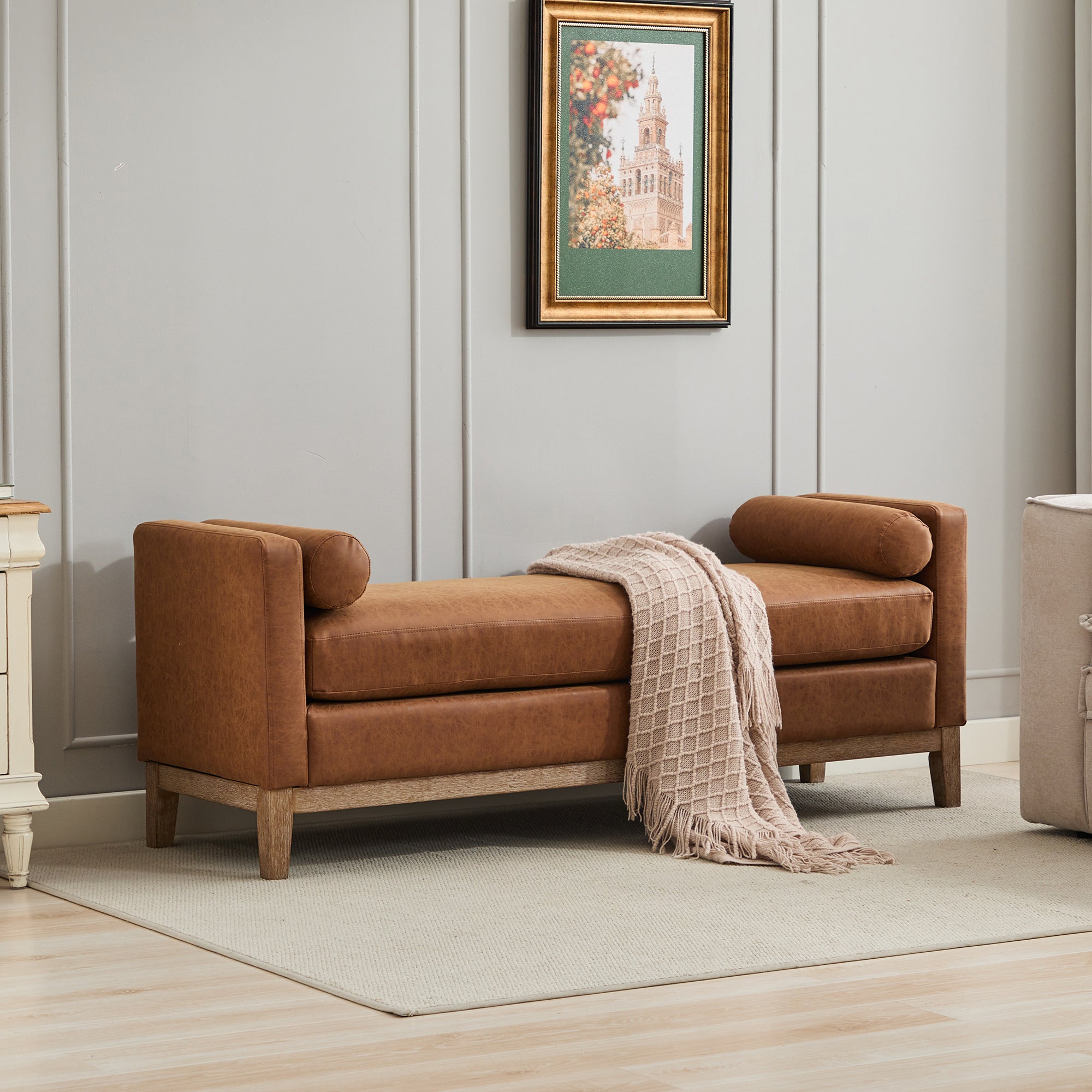 Skip to content
ShopifyShopify
Unsaved changes
Discard
Save



ECO SHOP U.S.A

Home
Orders
New
34
Products
Collections
Inventory
Purchase orders
Transfers
Gift cards
Customers
Content
Finance
Analytics
Marketing
Discounts

Sales channels

Online Store

Google & YouTube

Point of Sale

Inbox

TikTok

Facebook & Instagram

Shop

Apps
Settings
66.34'W Elegant Upholstered Bench,Daybed, Ottoman with Wood Legs & 2 Bolster Pillows for End of Bed, Bedroom, Living Room, Entryway,Brown Polyurethane(PU). This page is 