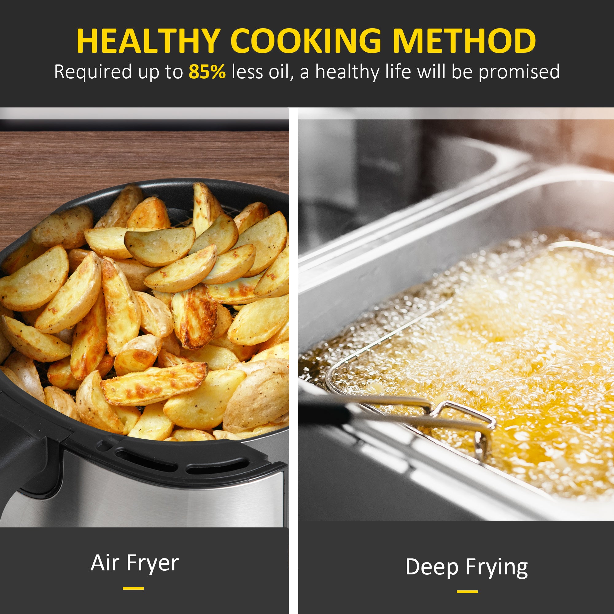 6.9QT Air Fryer Oven - 1700W Digital, Oil-Less Cooking