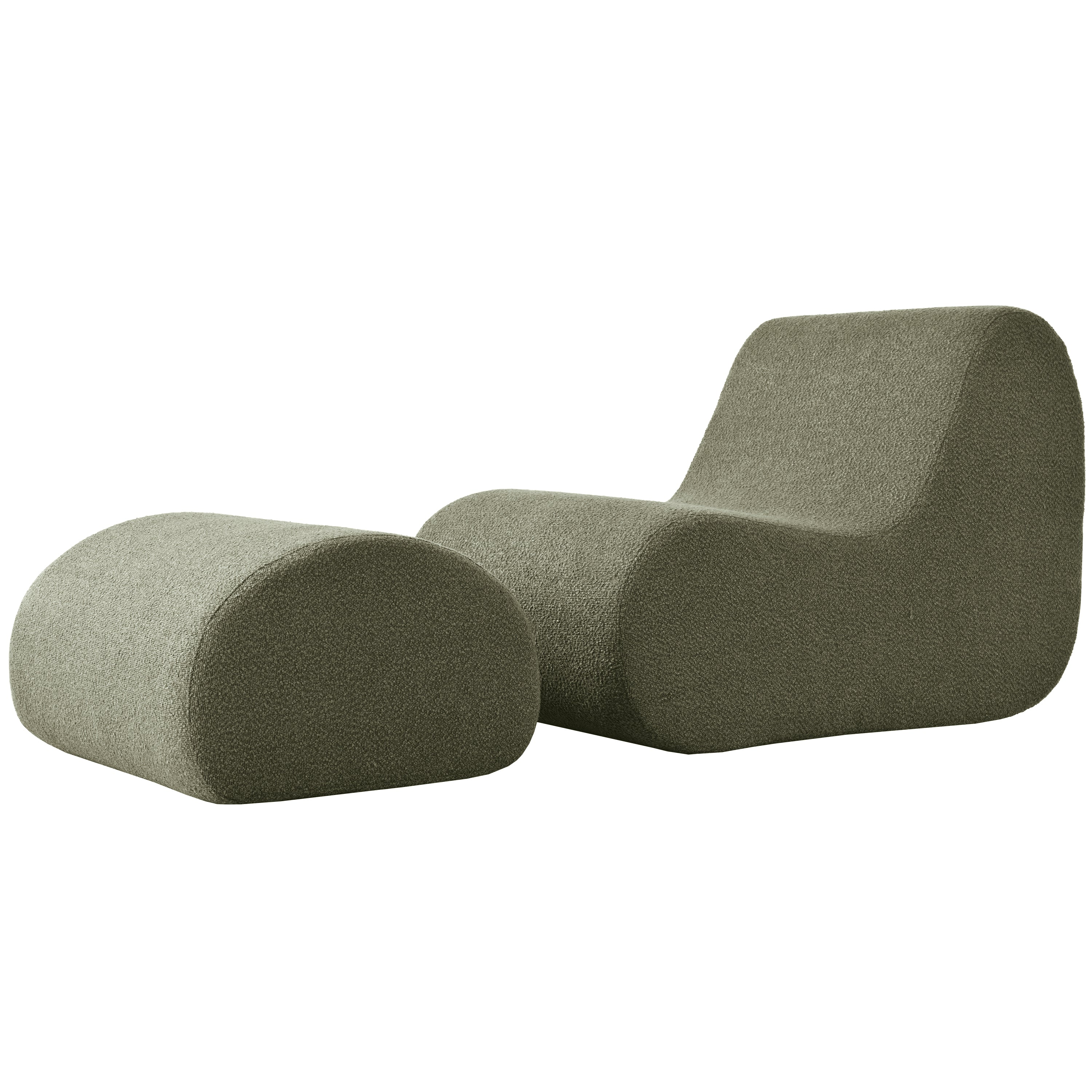 Mirod Elegant Accent Chair with Ottoman,Stylish Curved Design and Minimalist Lines for Ultimate Comfort, High-Resilience Foam for Luxurious Seating