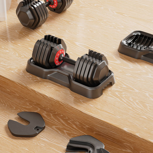 Adjustable Dumbbell Set 10-in-1 – 55LB Free Weights for Men & Women, Fast Turn Handle Adjustment, Black Dumbbells for Home Gym & Full Body Workout