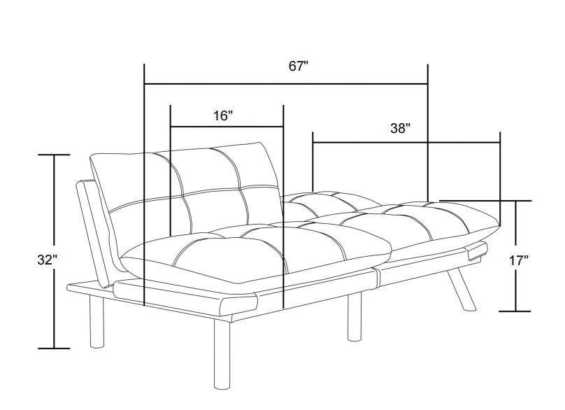 Cream Convertible Folding Modern sofa Bed