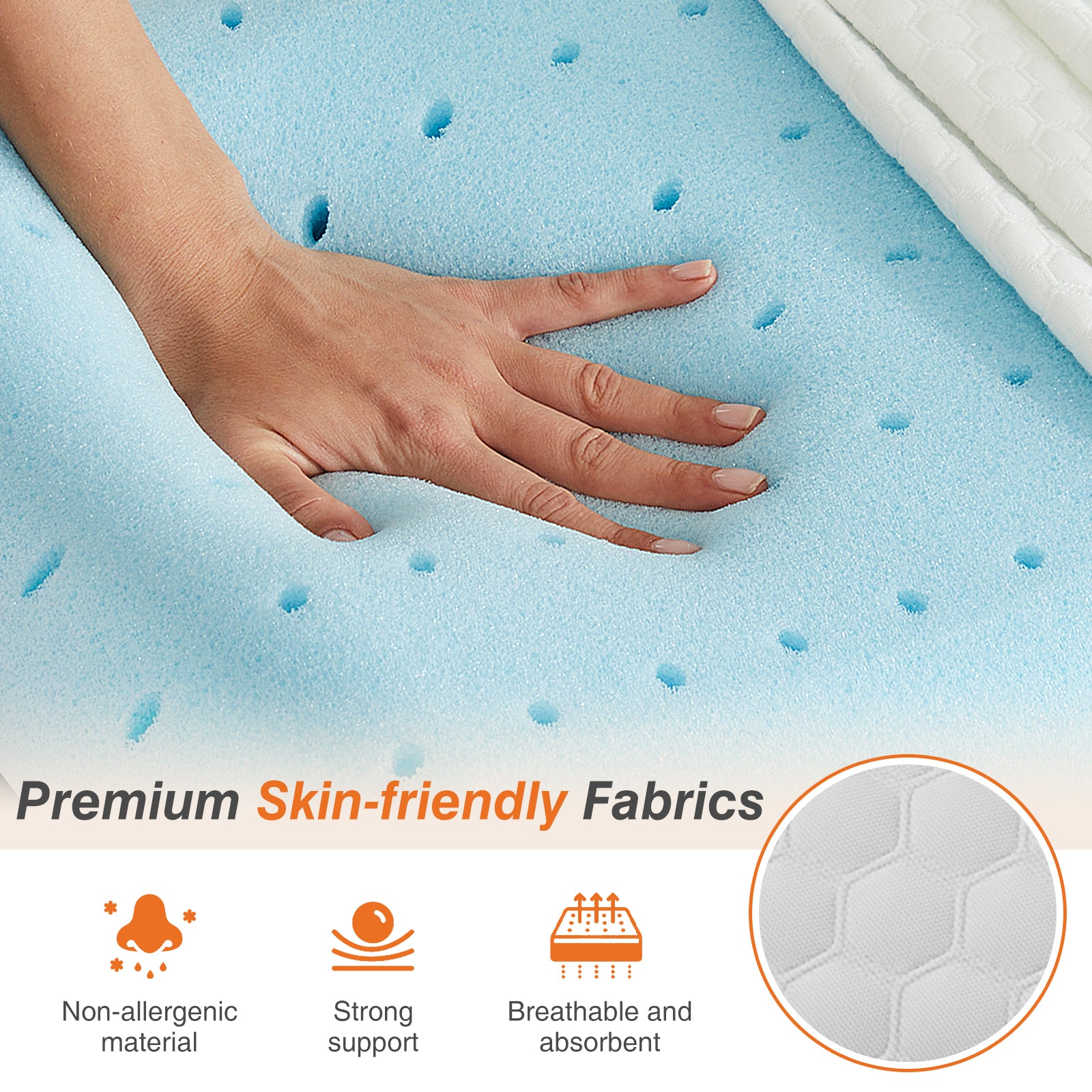 Foam pillow, sleeping pillow, soft and comfortable, removable, machine washable cover,1 pack,24 "x 16