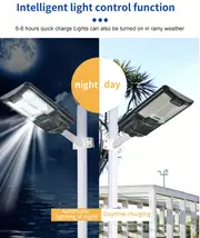 Solar Street Lights Outdoor – 66 LED Parking Lot Light, IP65 Waterproof, Dusk to Dawn Flood Light for Garden, Road, Courtyard