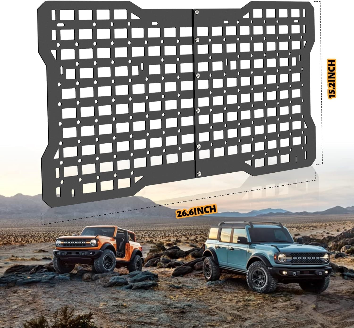 Ford Bronco Tailgate Molle Panel | Heavy-Duty Steel Cargo Storage Rack 2021-2023