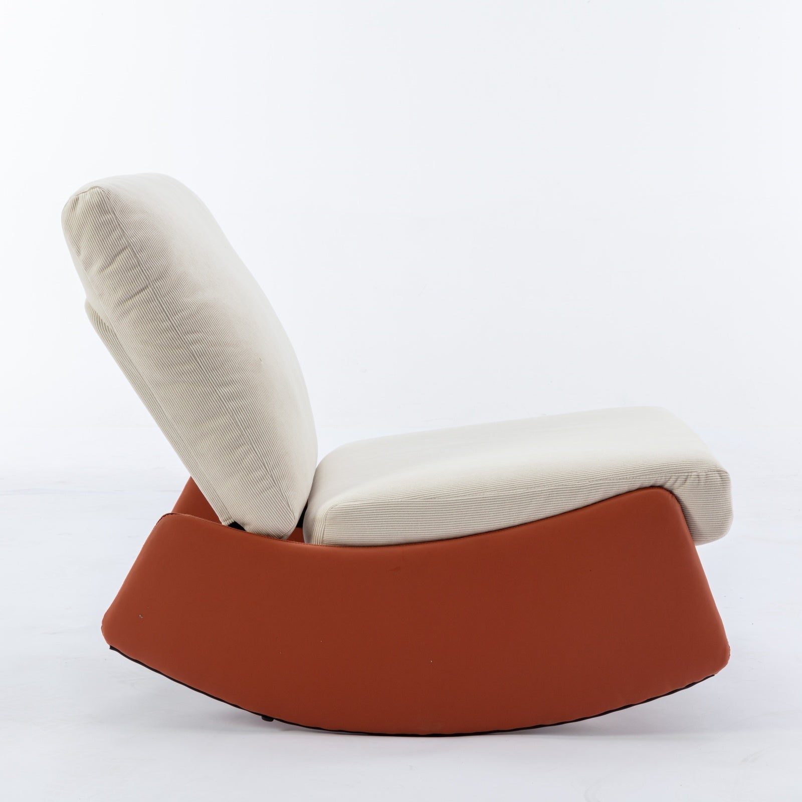 Modern Rocking Chair Recliner, Comfy Rocker Nursery Chair with Footrest, Accent Reading Chair, Upholstered Lounge Chair for Relaxing, Resting,Soft Padded Rocker  for Indoor Living Room Bedroom,Orange