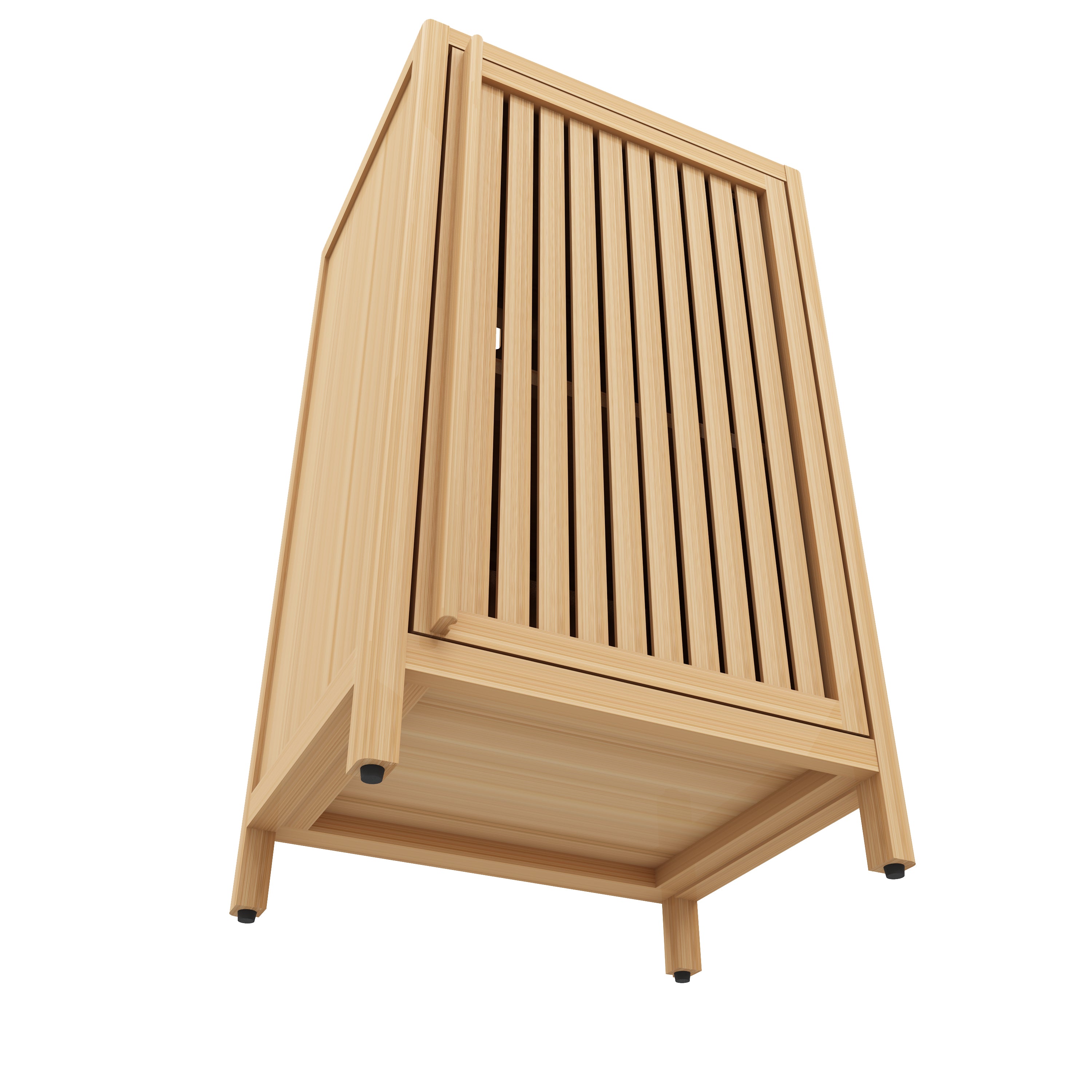 Bathroom Bamboo Storage Cabinet, Freestanding Floor Cabinet with Door and Shelf for Bathroom, Living Room, Bedroom, Hallway, Kitchen – Space-Saving and Stylish