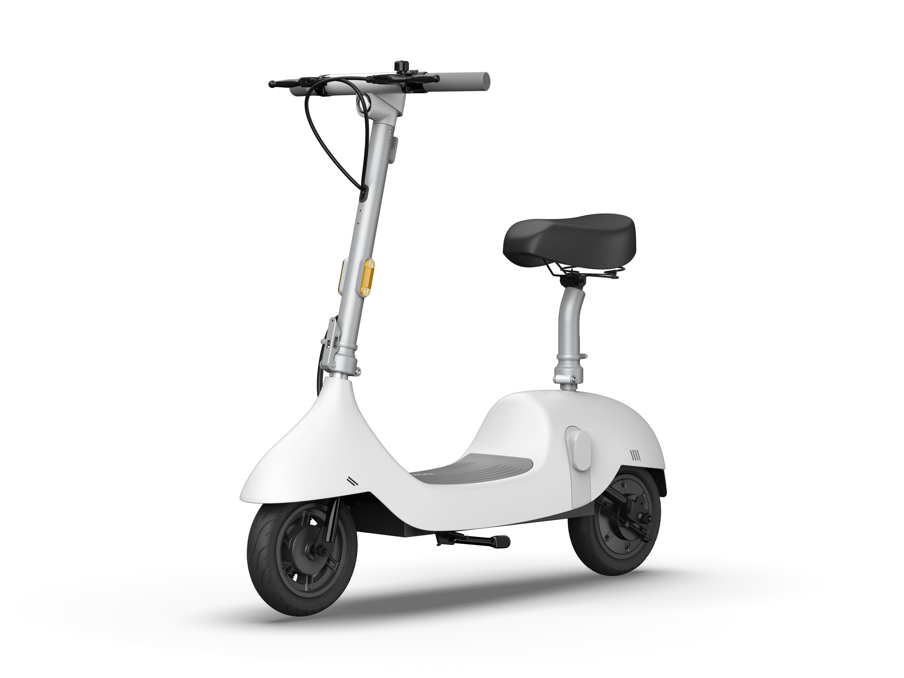 Electric Scooter with Foldable Seat w/35 Miles Operating Range & 15.5mph Max Speed - White