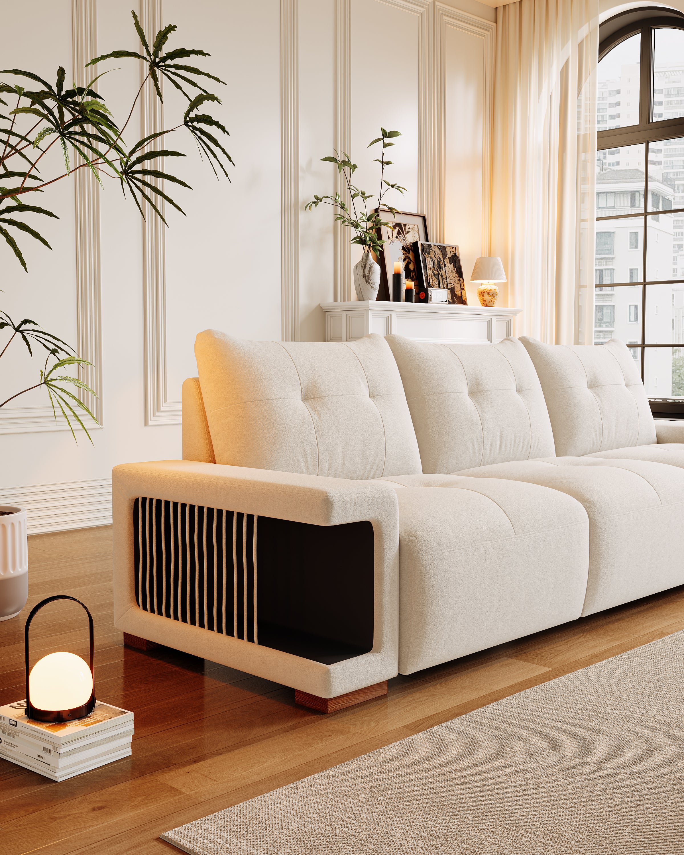 3-Seater Sofa Couch for Living Room – 89" Modern Couches for Small Spaces, Cat-Friendly Cat Nest Sofa with Waterproof & Cat Scratch-Resistant Fabric