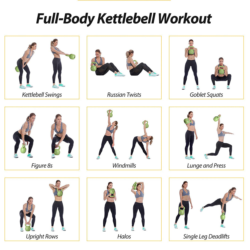 15LB Kettlebell Set – Vinyl Coated Kettlebell for Women, Strength Training Weight with Wide Comfortable Grip for Home Gym Workouts