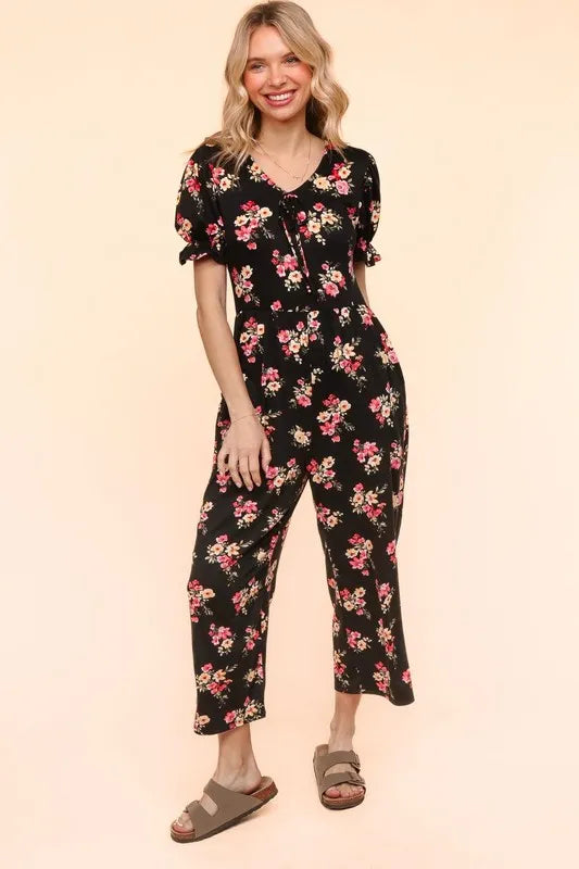 Haptics Flora Knit Spring Jumpsuit With Side Pockets