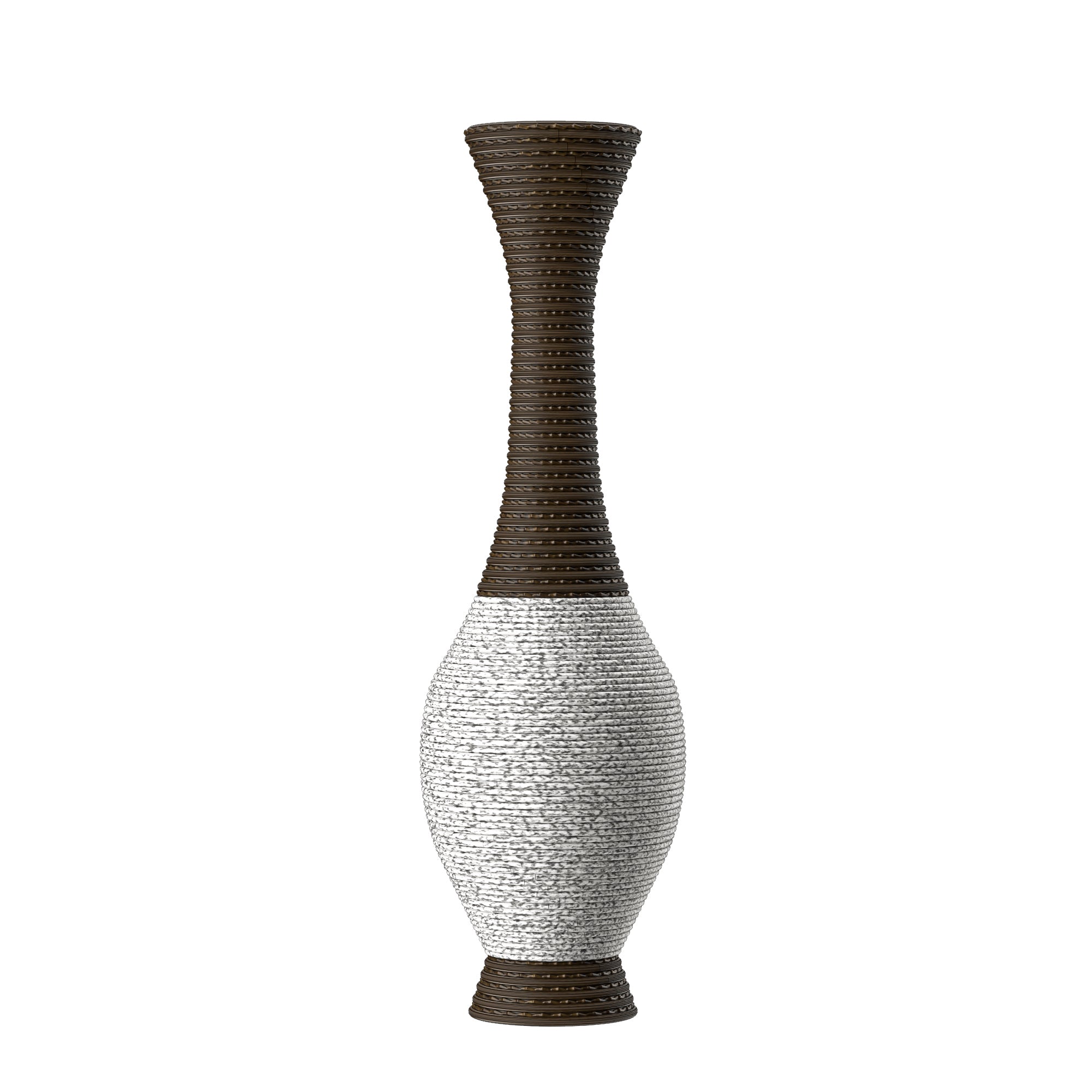 39-Inch Tall Standing Designer Floor Vase - Durable Artificial Rattan - Elegant Two-Tone Dark Brown Finish - Ideal Decor Accent for Living Room, Bedroom, Entryway - Stylish Home Decor Statement Piece
