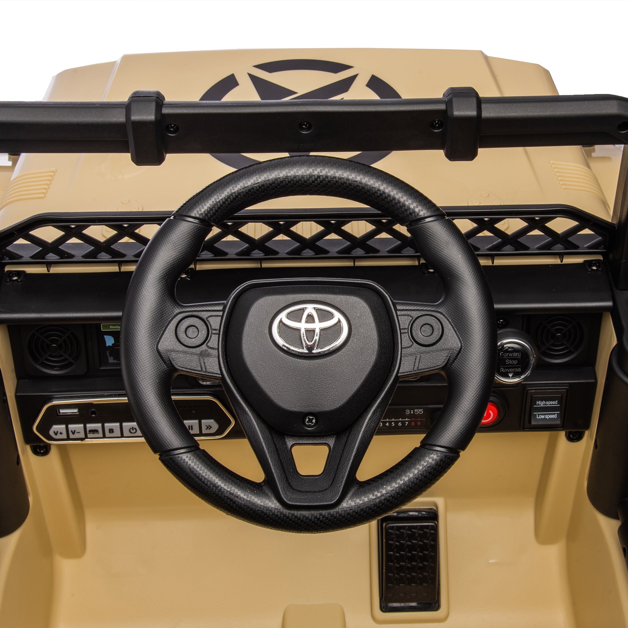 Licensed TOYOTA FJ Cruiser 12V Kids Ride-On Car with Parents Remote Control, Three-Speed Adjustable, Power Display, USB, MP3, Bluetooth, LED Lights, Three-Point Safety Belt, Perfect Gift for Kids