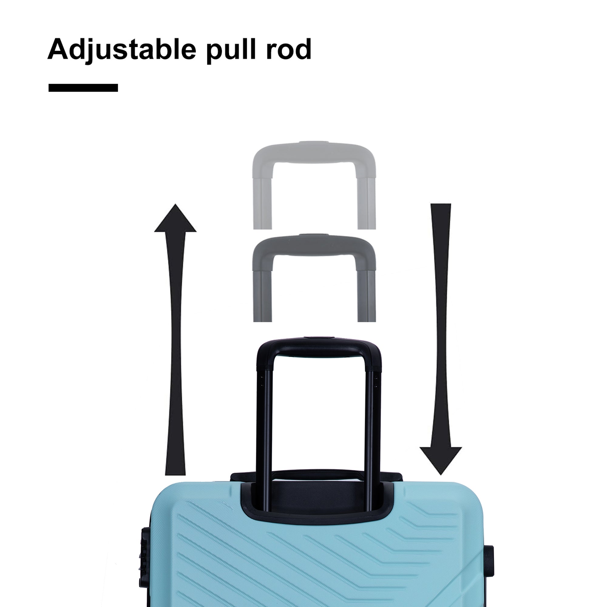 ABS Lightweight 3 Piece Luggage Sets with Two Hooks, Spinner Wheels, TSA Lock, Green (20/24/28 Inch)
