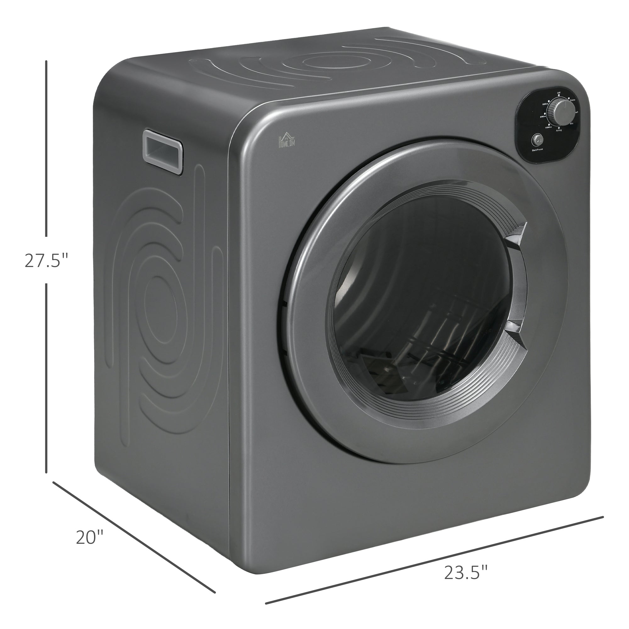 HOMCOM Portable Clothes Dryer - 3.2 cu.ft Compact Laundry Dryer