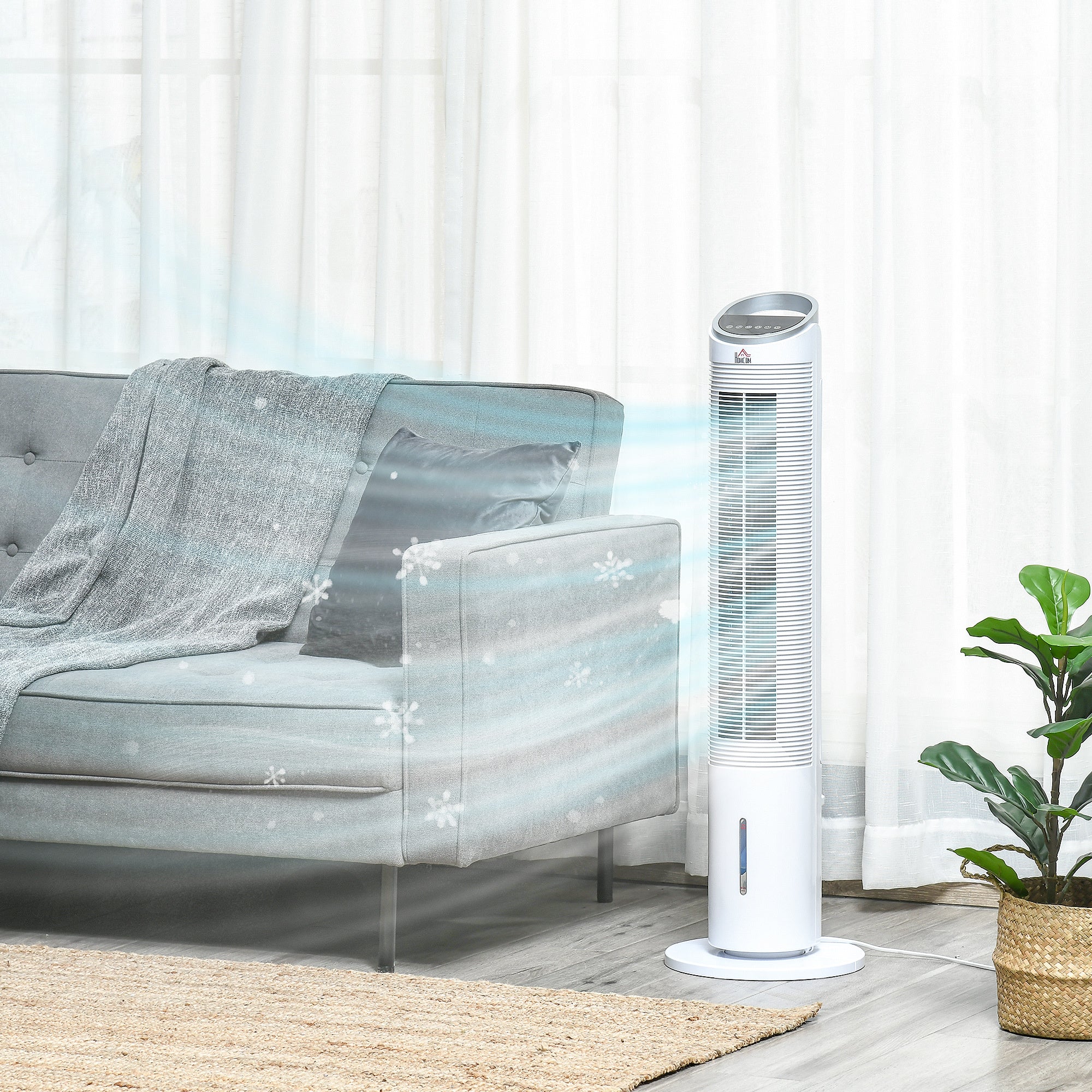 HOMCOM 40" Evaporative Air Cooler - 3-in-1 Cooling Fan & Humidifier