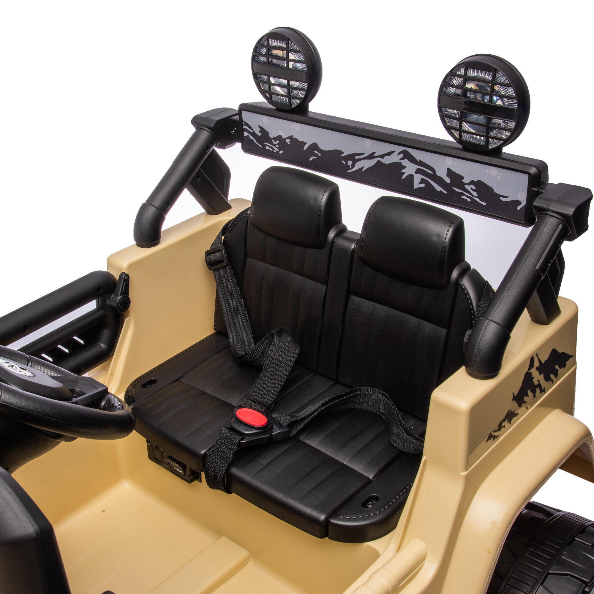 Licensed TOYOTA FJ Cruiser 12V Kids Ride-On Car with Parents Remote Control, Three-Speed Adjustable, Power Display, USB, MP3, Bluetooth, LED Lights, Three-Point Safety Belt, Perfect Gift for Kids