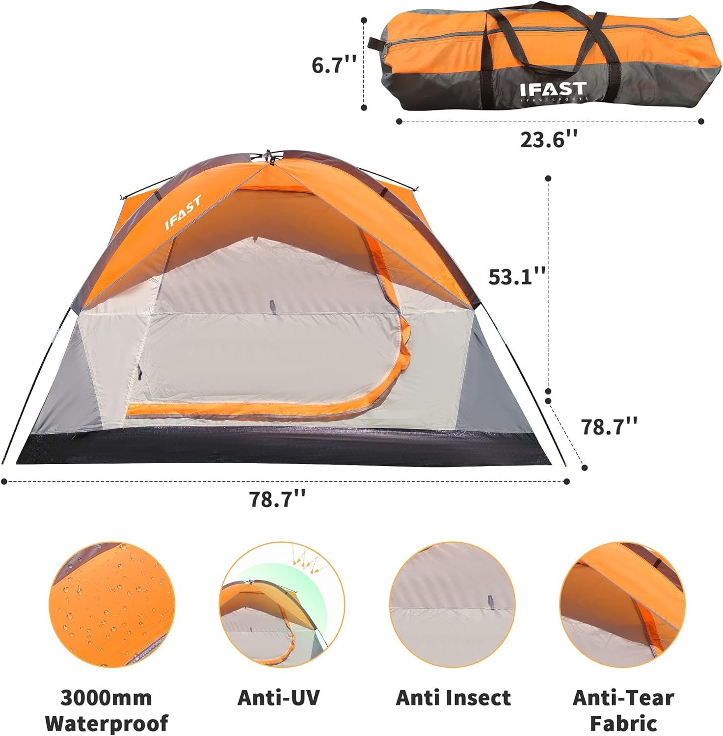 Portable Lightweight Family Camping Tent – Waterproof Outdoor Shelter for Beach, Hiking, Cabana, Travel & Backpacking