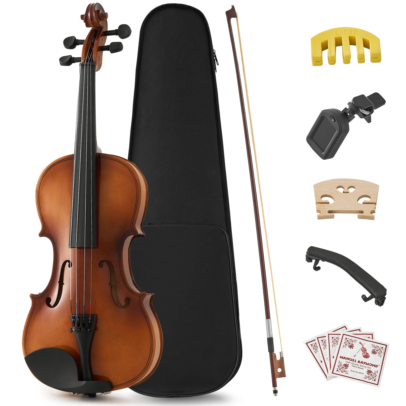 Professional 4/4 Full Size Violin Set - Durable, Lightweight Design with Stable Rich Sound, Smooth Finish & Complete Accessories, Ideal Unique Gift for Musicians