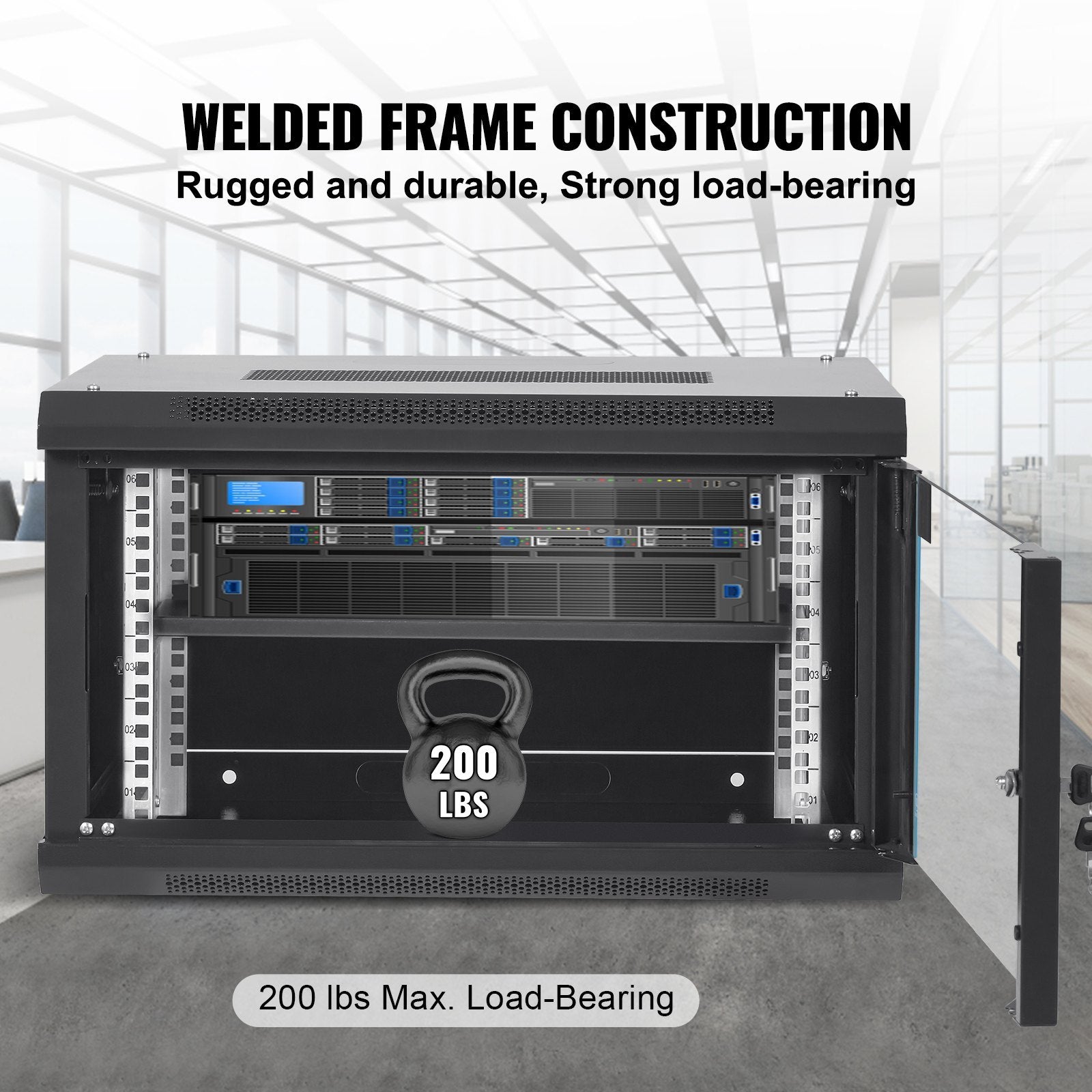 6U Wall Mount Network Server Cabinet | 15.5" Deep Locking IT/A/V Rack Enclosure