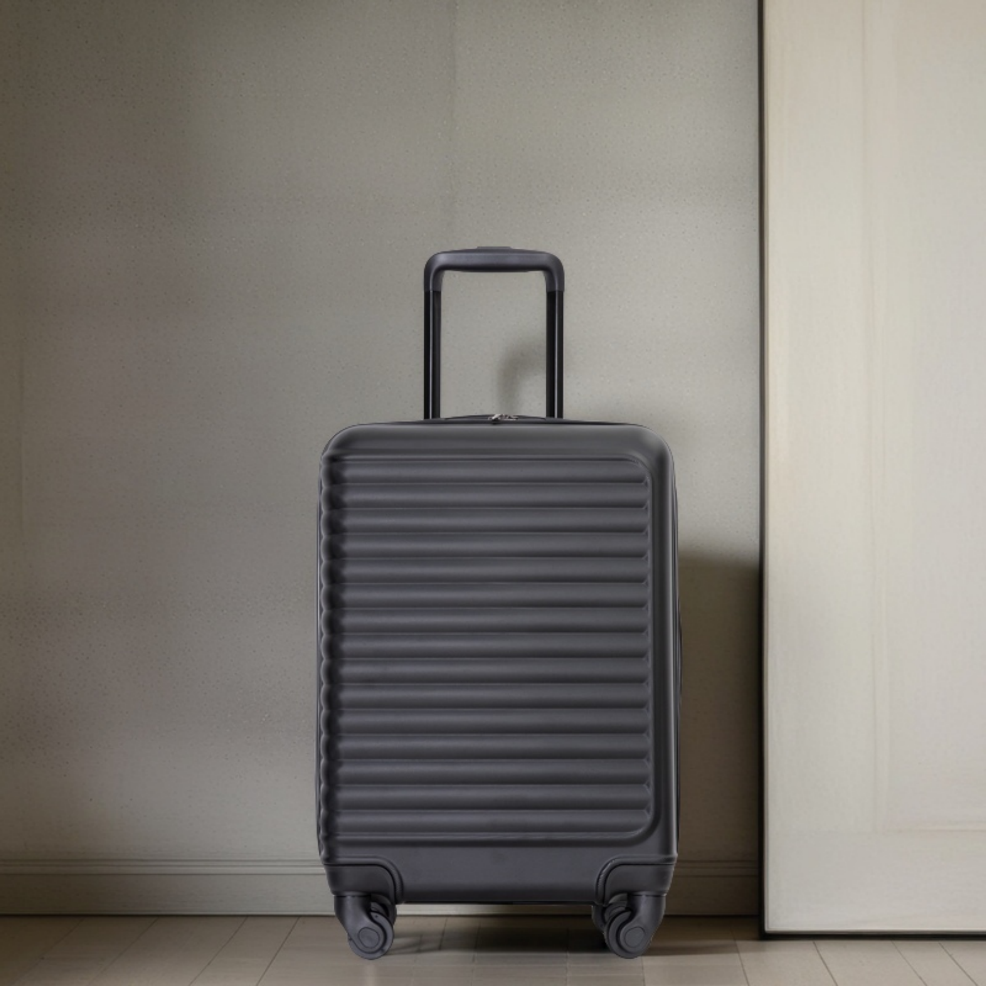 Lightweight 20' Carry On Luggage Suitcase with Spinner Wheels, Black ABS