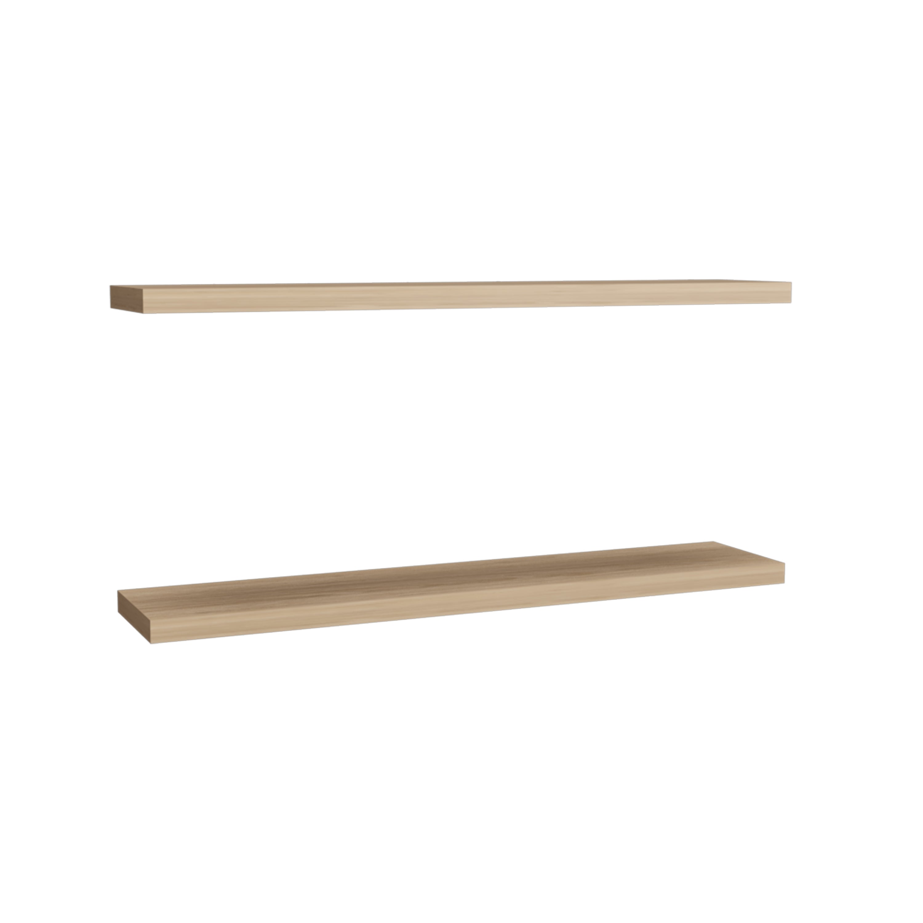 Ecco 47" Wide Floating Shelves Set of 2 – Wall Shelves for Bedroom, Bathroom Storage, Book Shelves for Living Room Decor