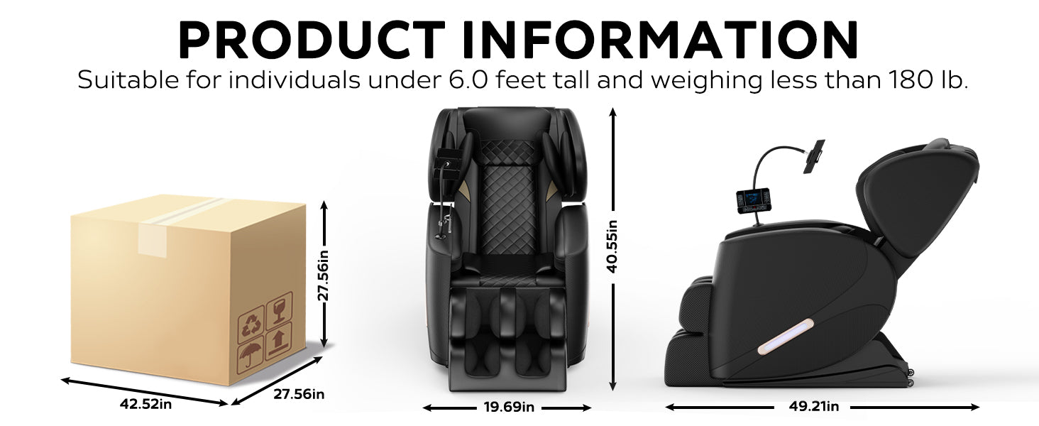 Full Body Massage Chair Recliner with Zero Gravity, Full Body Air Pressure