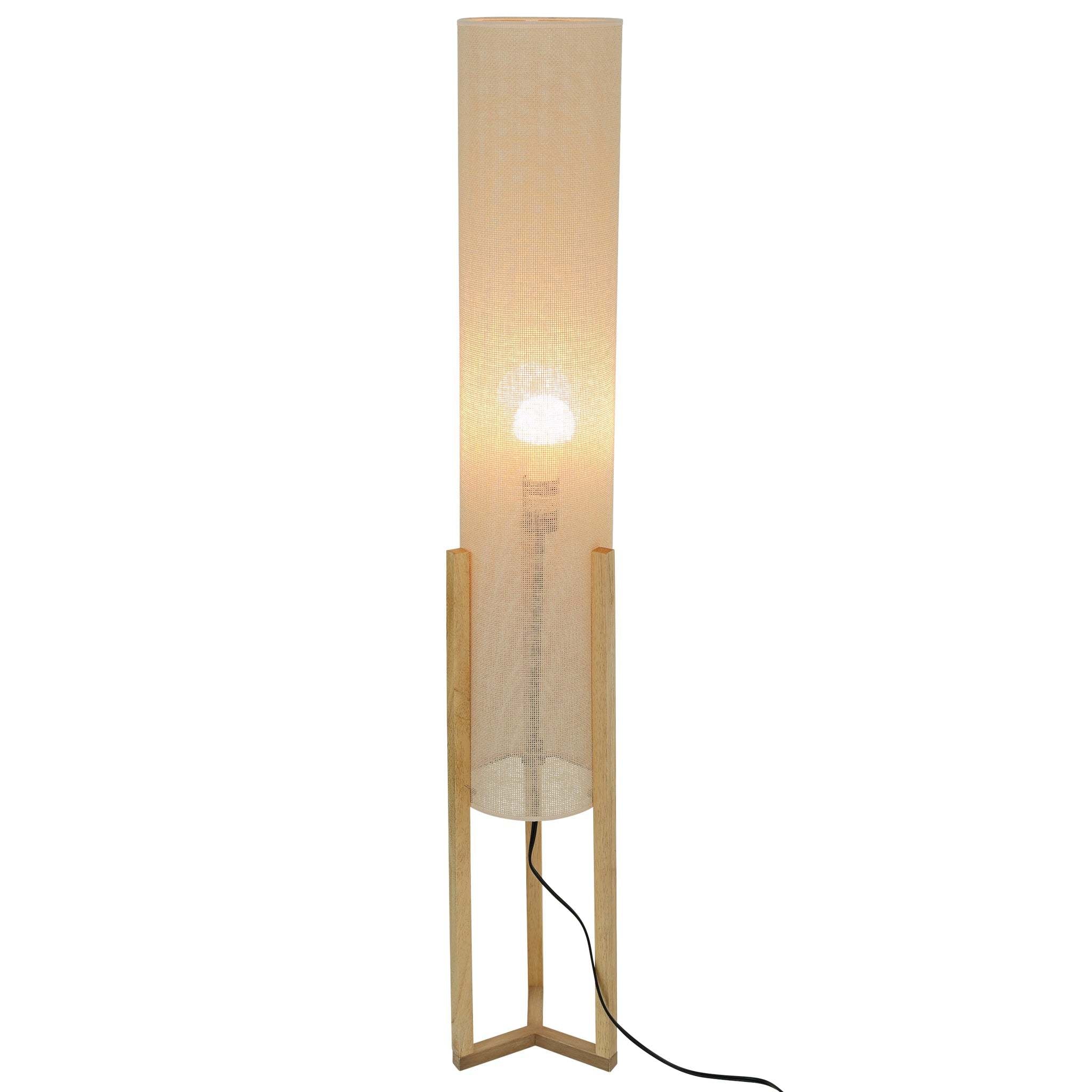 Contemporary Floor Lamp, Standing Light for Living Room Centerpiece, Bedroom & Office Lighting, Ethos Floor Lamp Oak and Natural 110-120V