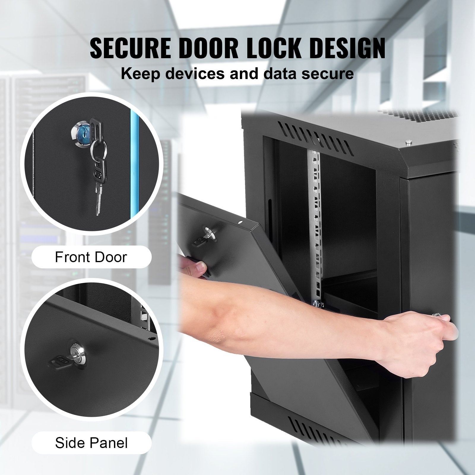 6U Wall Mount Network Server Cabinet | 15.5" Deep Locking IT/A/V Rack Enclosure