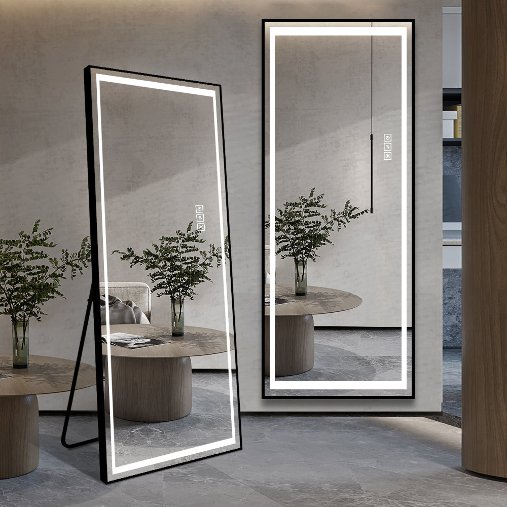 LED Mirror Full Length Mirror with Lights Wide Standing Tall Full Size Mirror for Bedroom Giant Full Body Mirror Large Floor Mirror with Lights Stand Up Dressing Big Lighted Mirror