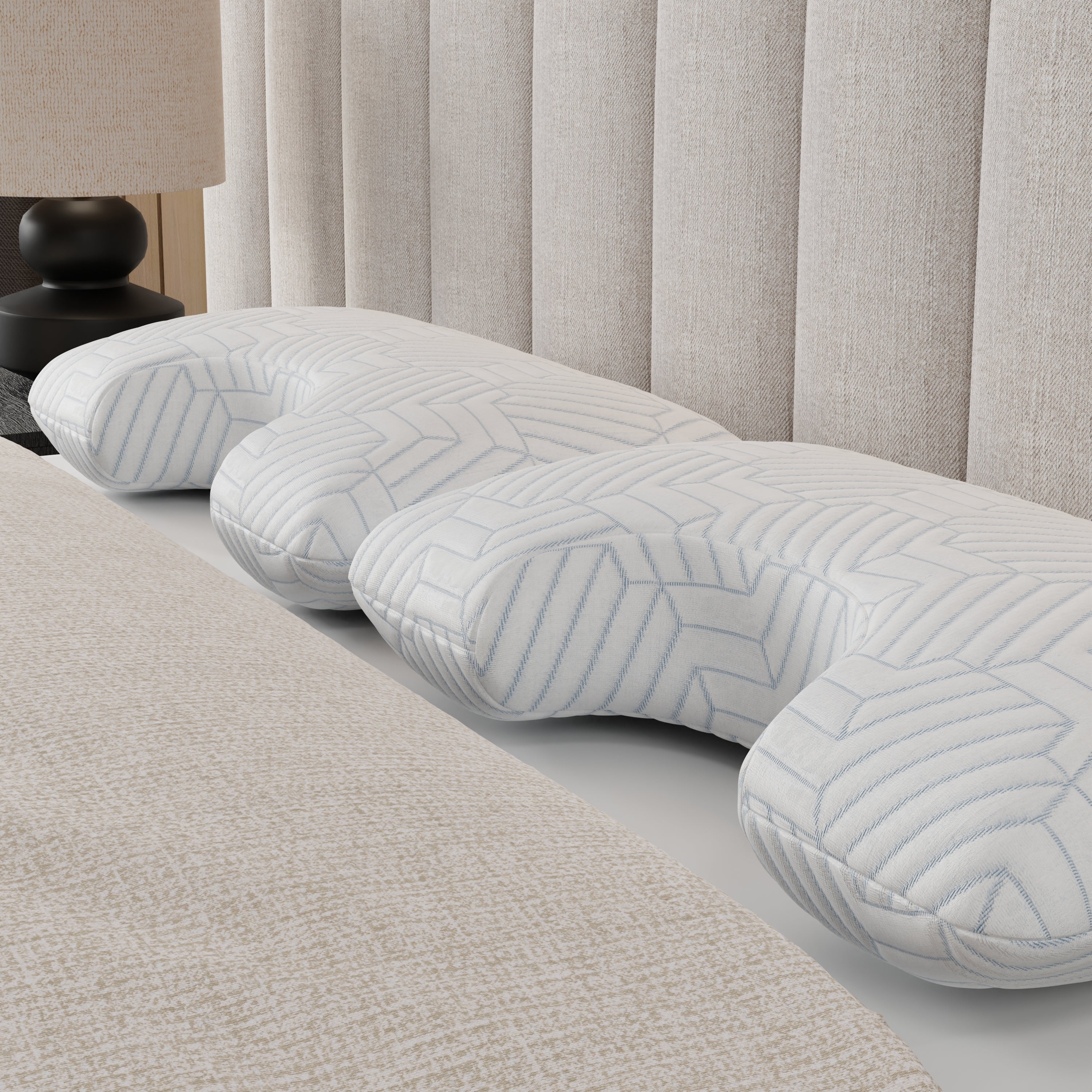 Bella Frost Curve Pillow with Phase Change Cooling Cover
