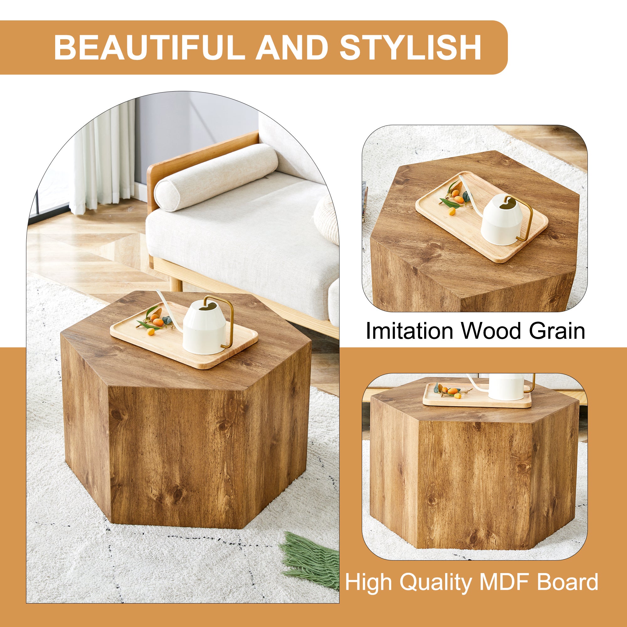 Modern MDF Coffee Table with Complex Texture Patterns – Stylish & Durable Interior Decor Piece for Living Room