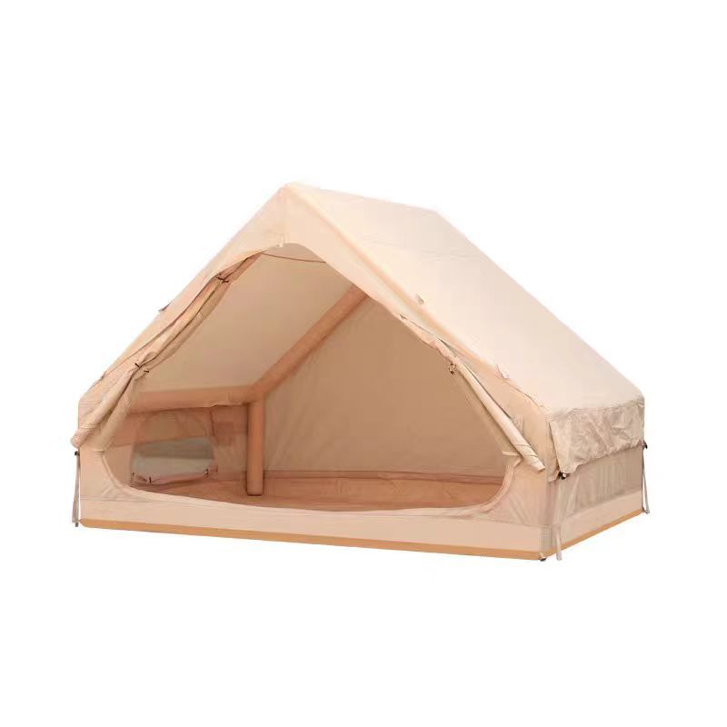 Inflatable Glamping Tent with Pump – 4-6 Person Luxury Waterproof 4-Season Camping Tent, 12 Mesh Windows, Easy Setup Outdoor Shelter