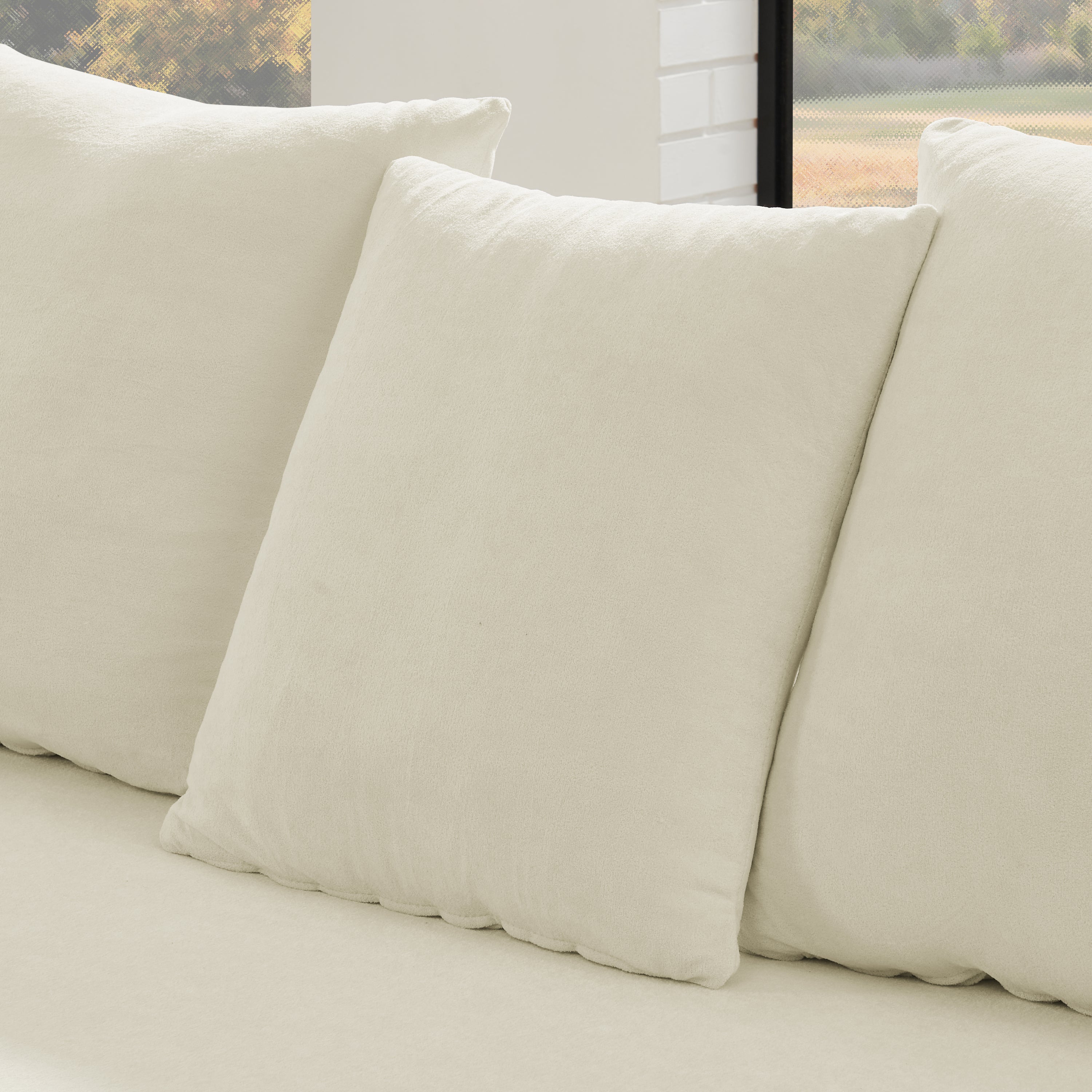 Modern L-Shape Sectional Sofa Couch – 110.25"x67", Modular Melange Velvet Sofa in Beige, Free Combination Design