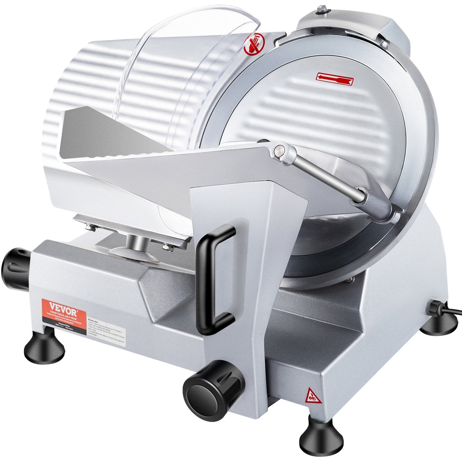 240W Commercial Electric Deli Food Slicer | 10" Carbon Steel Blade, Adjustable Thickness for Home & Business