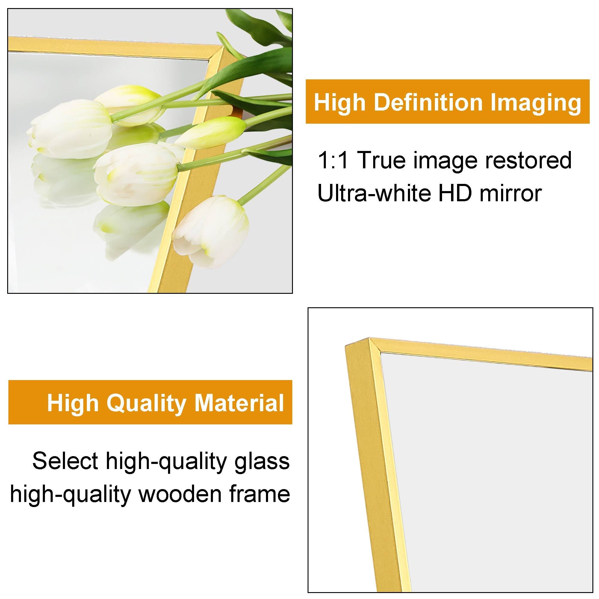 4th Generation Aluminum Alloy Wall-Mounted Full Body Mirror, Bathroom & Bedroom Decorative Mirror, 48" x 13.8" Quality Upgrade