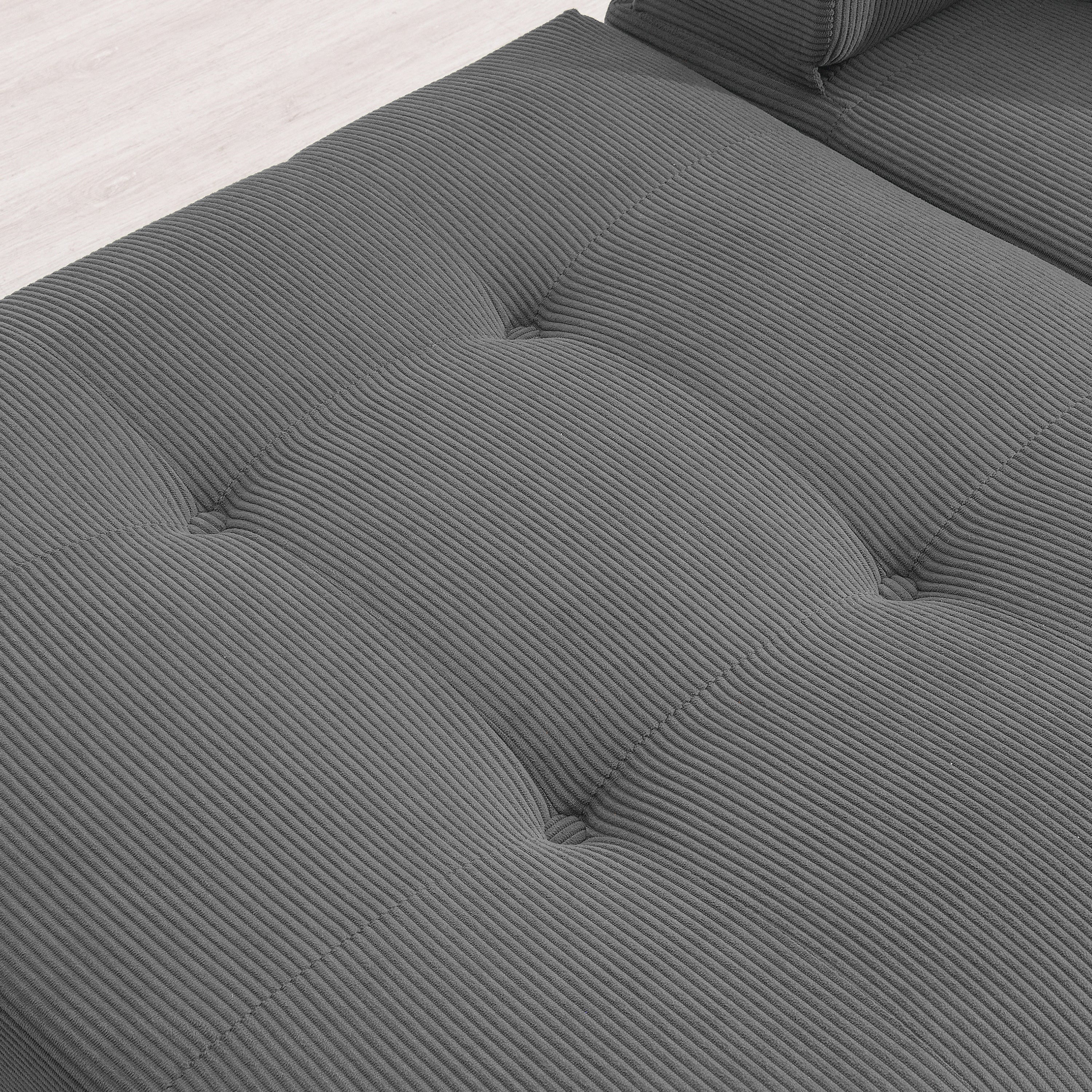 [VIDEO+New]105.5''L Shaped Modular Sectional Sofa,Minimalist Corduroy Floor Couch Set,Convertible Foam-Filled Cloud Compressed Couch for Living Room,3 PC Free Combination,No Assembly Required,3 Colors