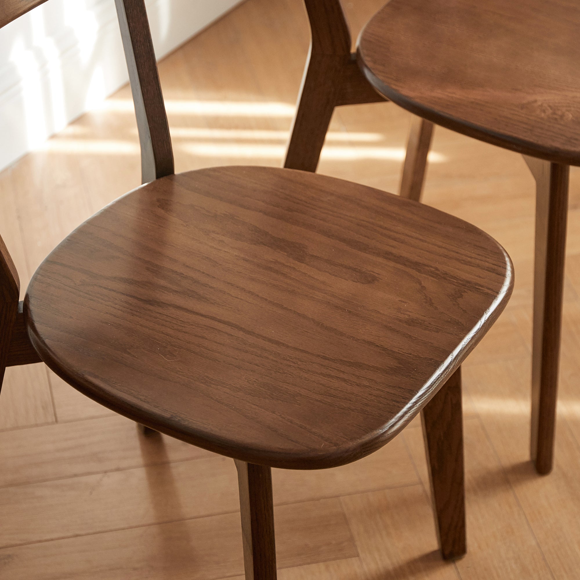 (Set of 2) Solid Oak Wood Dining Chairs – Natural FAS Grade North American Wood, Dirt-Free, Minimalist Living Room or Table Chairs, 46.5×54×80cm