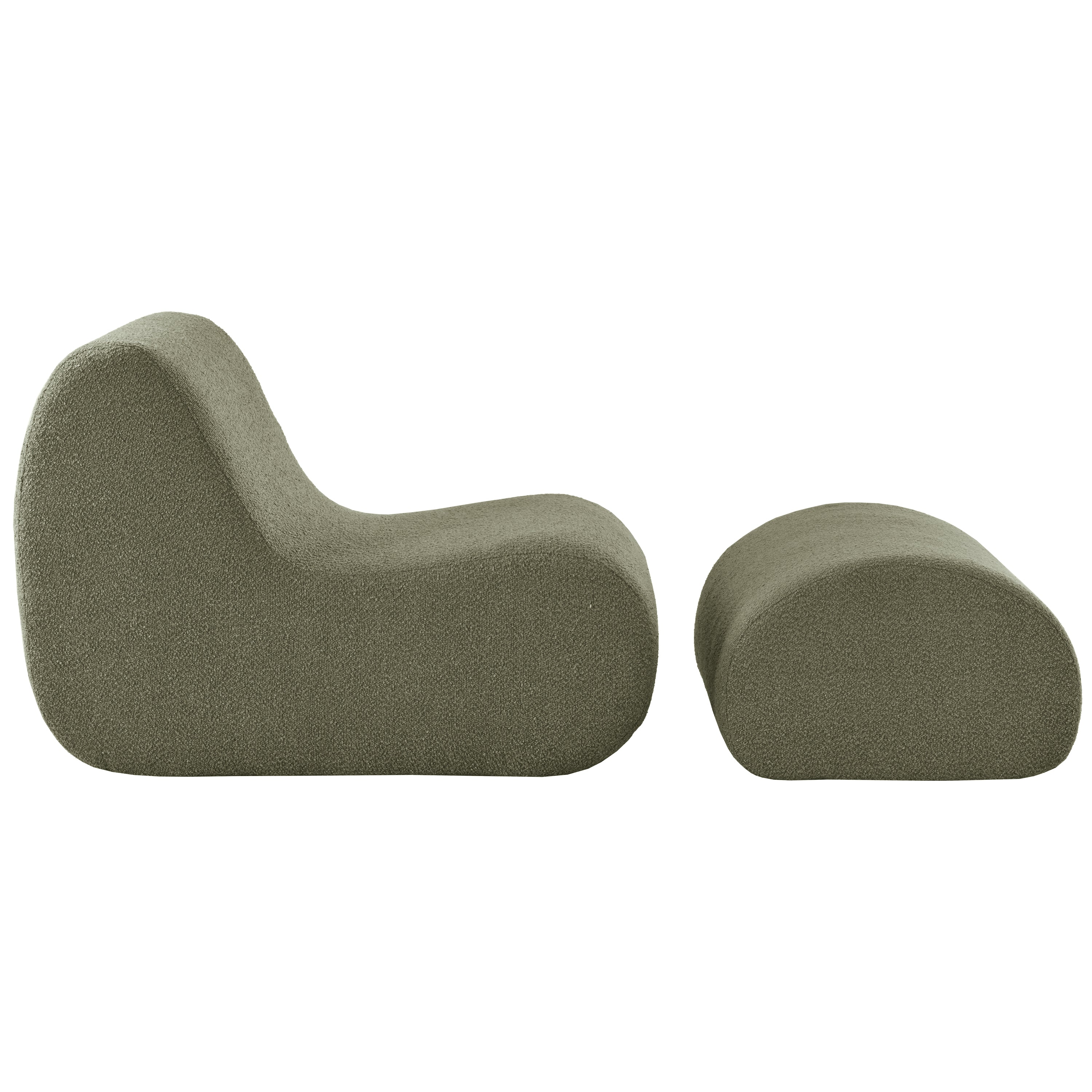 Mirod Elegant Accent Chair with Ottoman,Stylish Curved Design and Minimalist Lines for Ultimate Comfort, High-Resilience Foam for Luxurious Seating