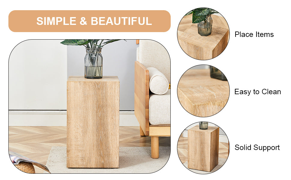 Elevate your living space with this modern MDF coffee table that showcases smooth, light wood color texture patterns. It is characterized by stylish design.12*12*19.6