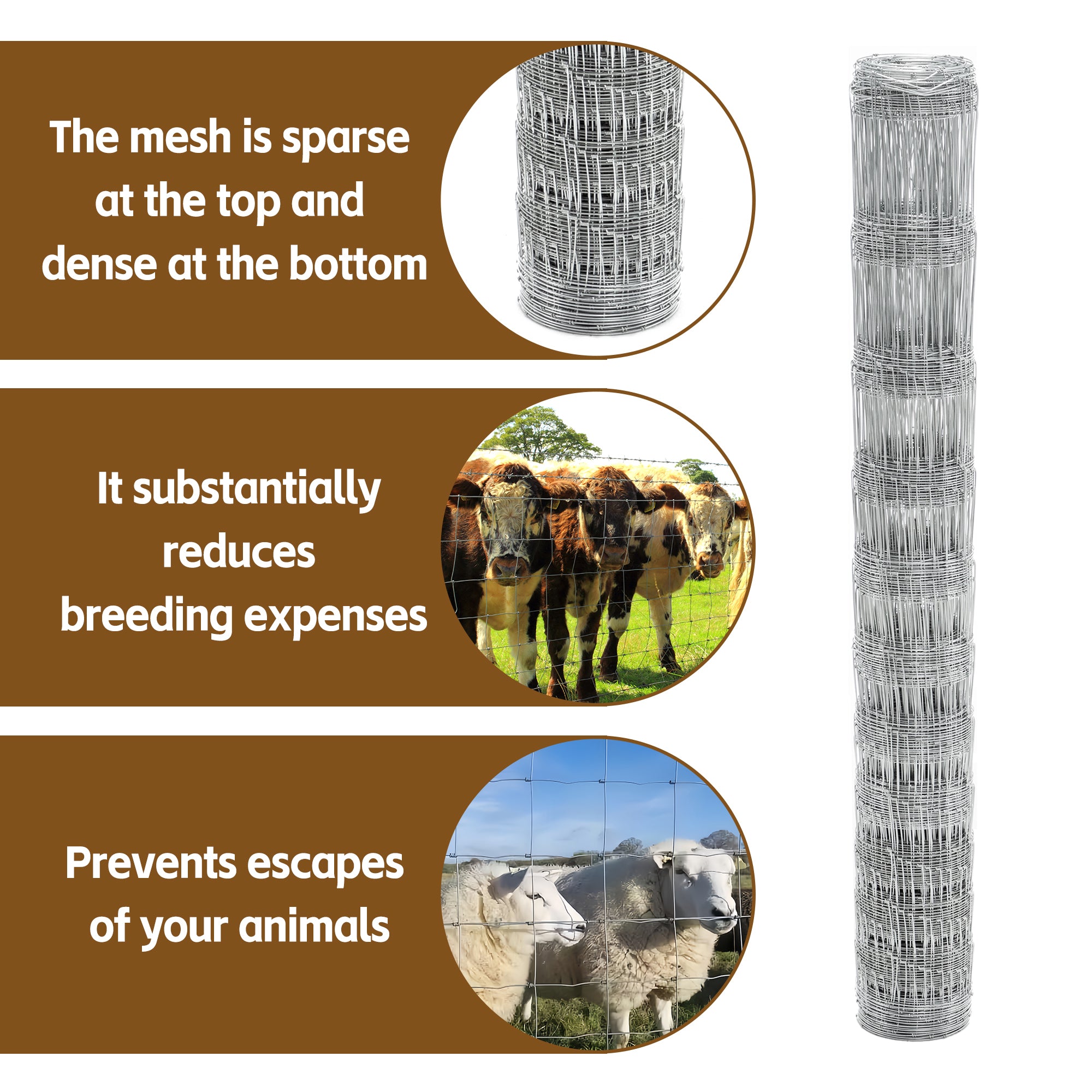 5x164 ft Advanced Weave Farm Enclosures Long-Lasting and Secure Galvanized Farm Fence