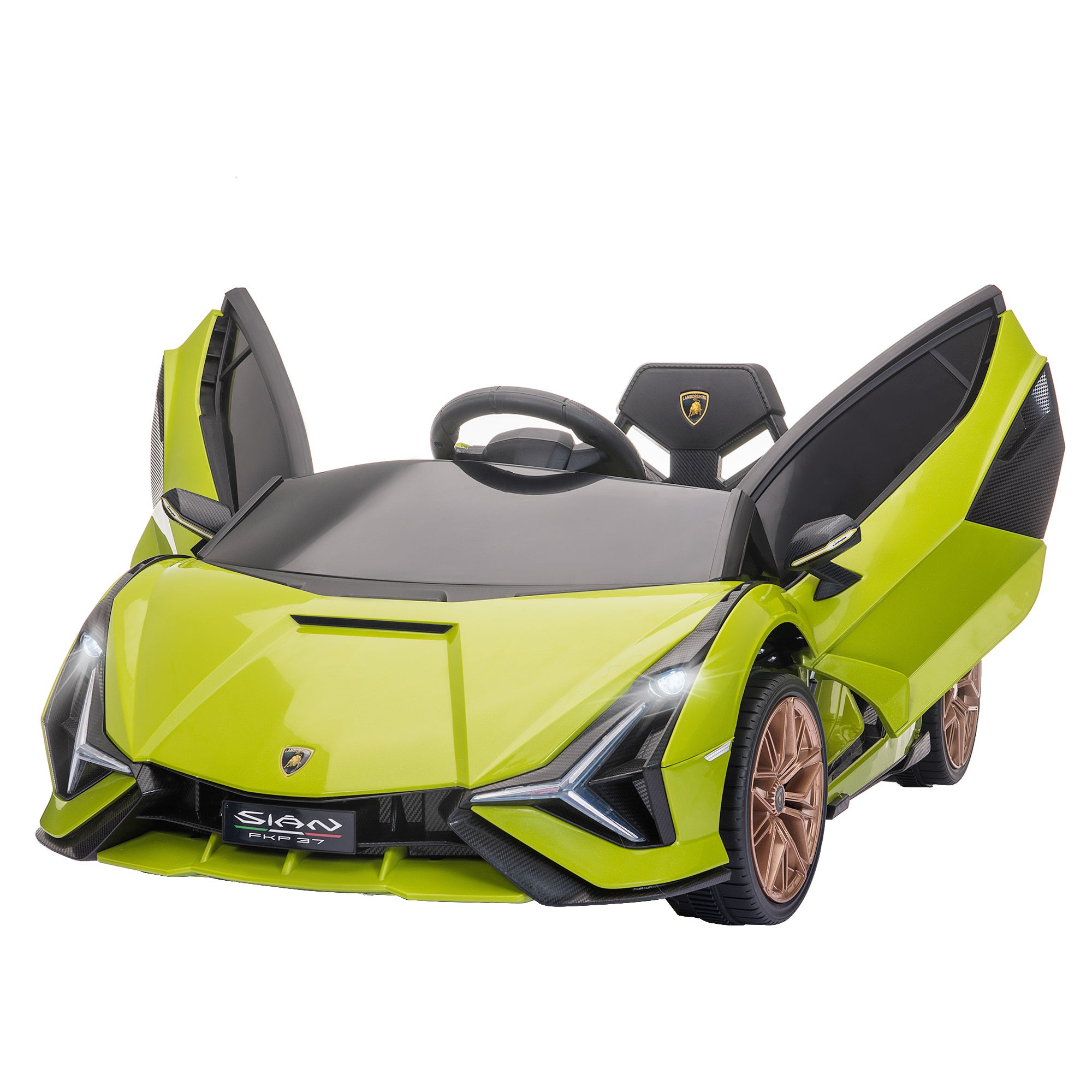Aosom Lamborghini SIAN Licensed Kids Ride On Car, 12V Electric Sports Car with Remote Control, Horn, Music & Headlights for 3-5 Years Old - Green