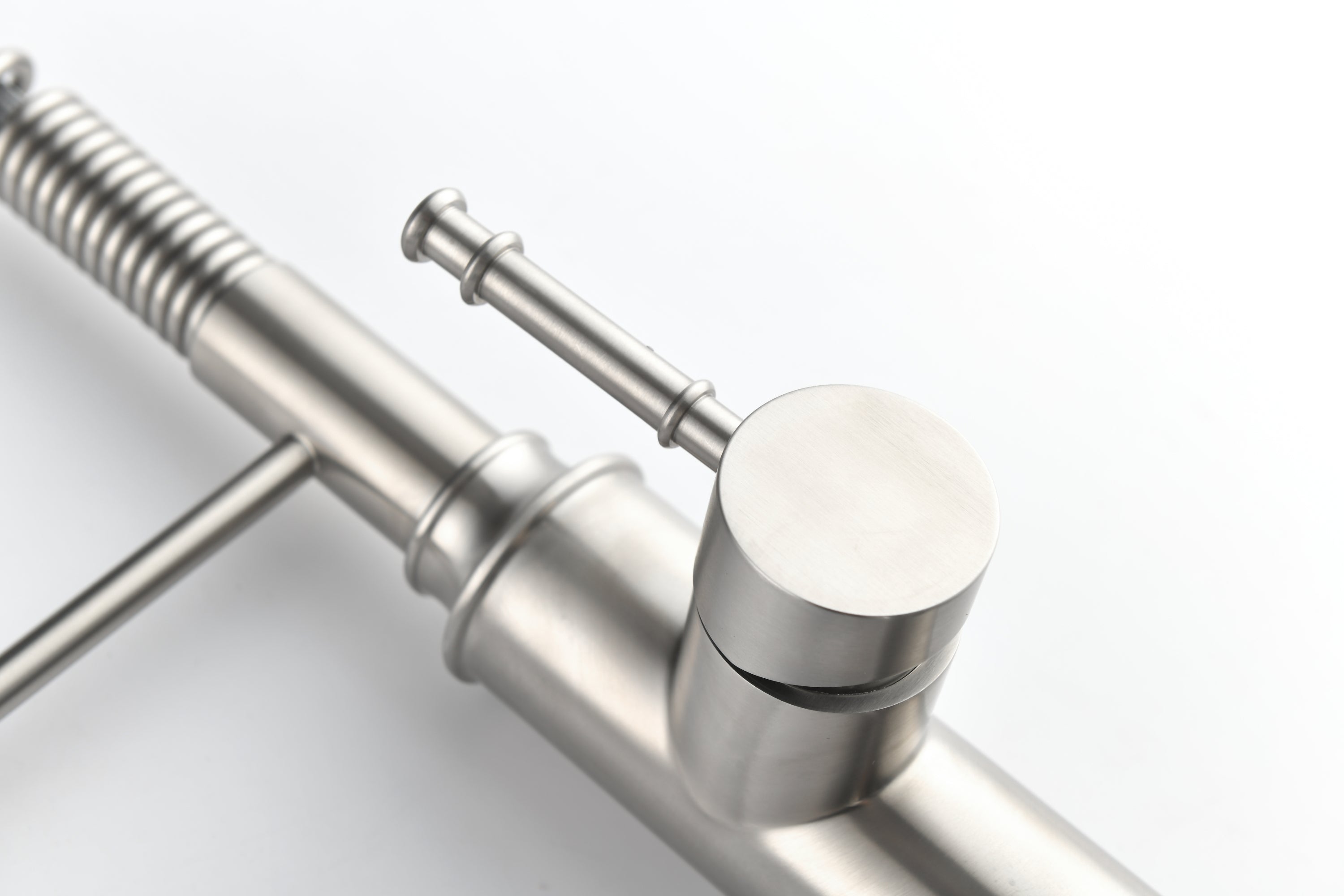 Commercial Kitchen Faucet - Single Handle Pull Down Sprayer with Spring Design, Single Lever Kitchen Sink Faucet