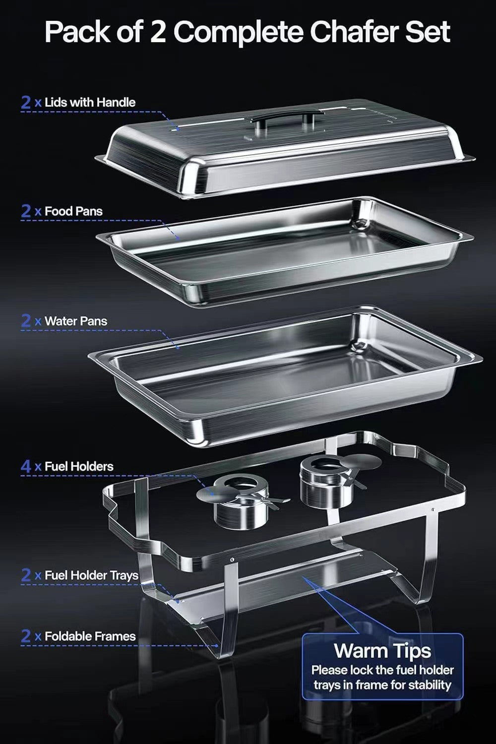 Buffet Catering Dish For Home and Outdoor 2 sets