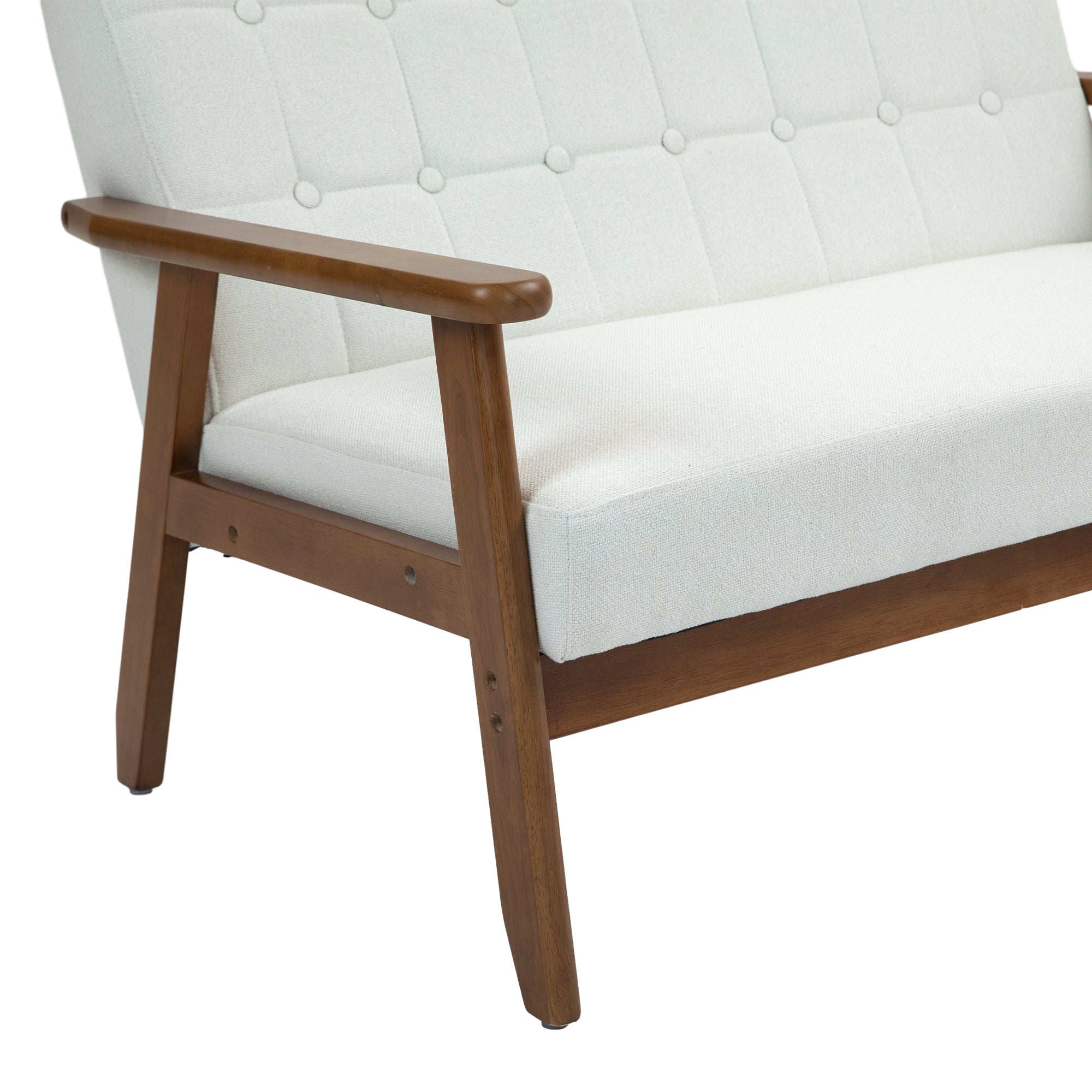COOLMORE Mid-Century Modern Solid Loveseat Sofa Upholstered Linen Loveseat, 2-Seat Upholstered Loveseat Sofa Modern Couch