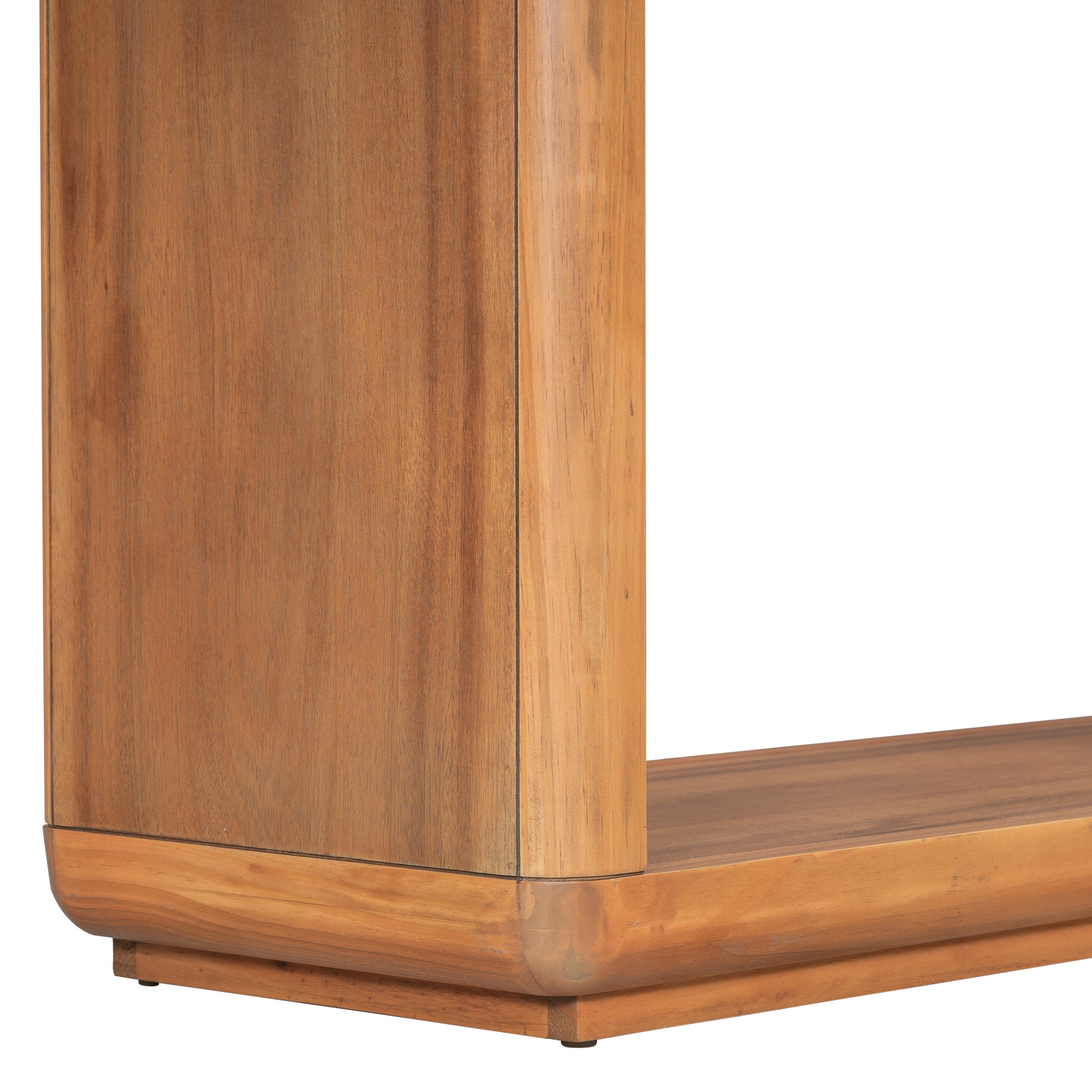 Mirod Elegant Minimalist Console Table with Curved Corners,Natural Wood Veneer,U-Base Design for Easy Placement ,Perfect for Displaying Your Treasures,Simple Assembly