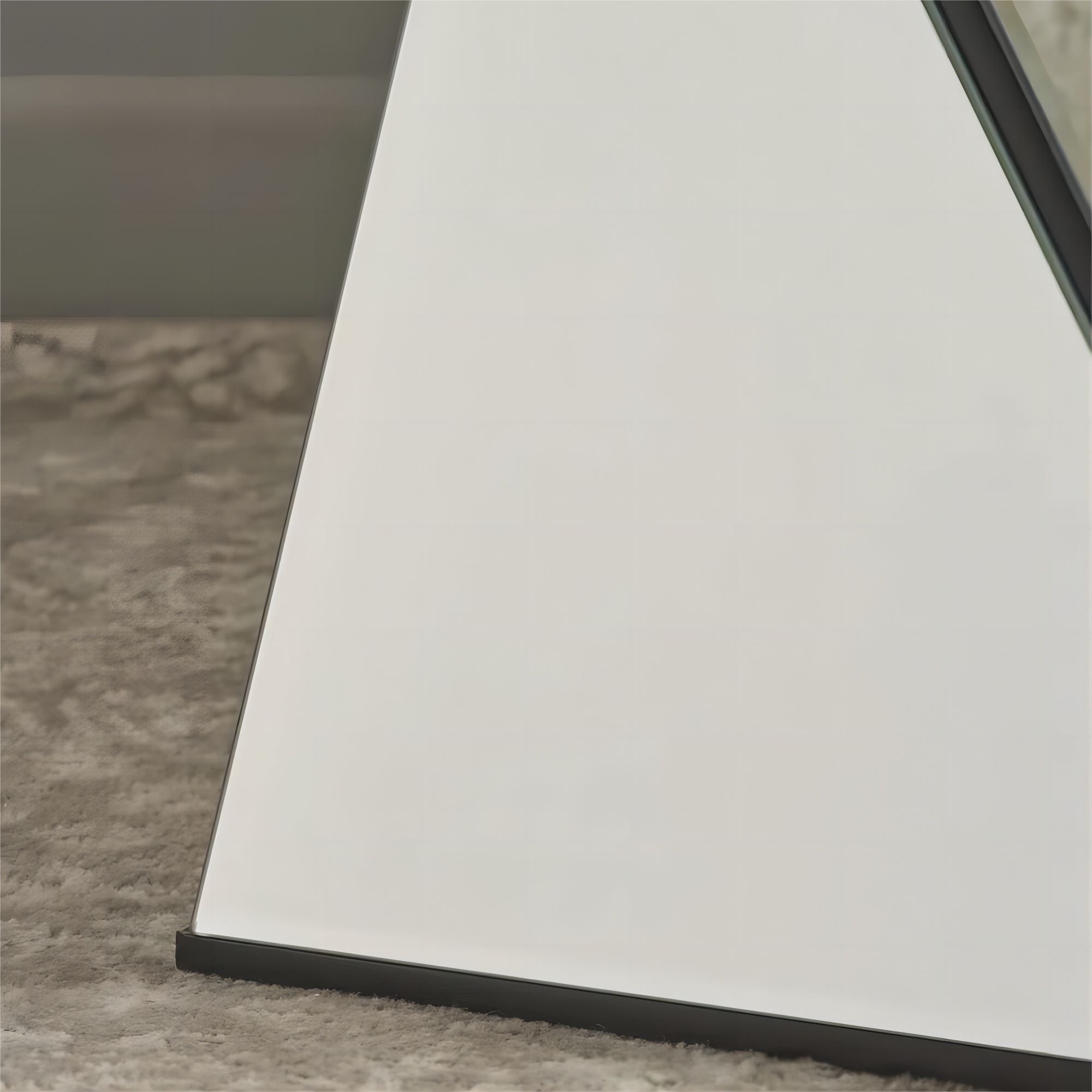 Geometrical Mirrored Side Table, Silver, Modern Chic Design, Durable and Clear, Ideal for Bedroom, Office, Living Room, 13.75" x 13.75" x 25.6"
