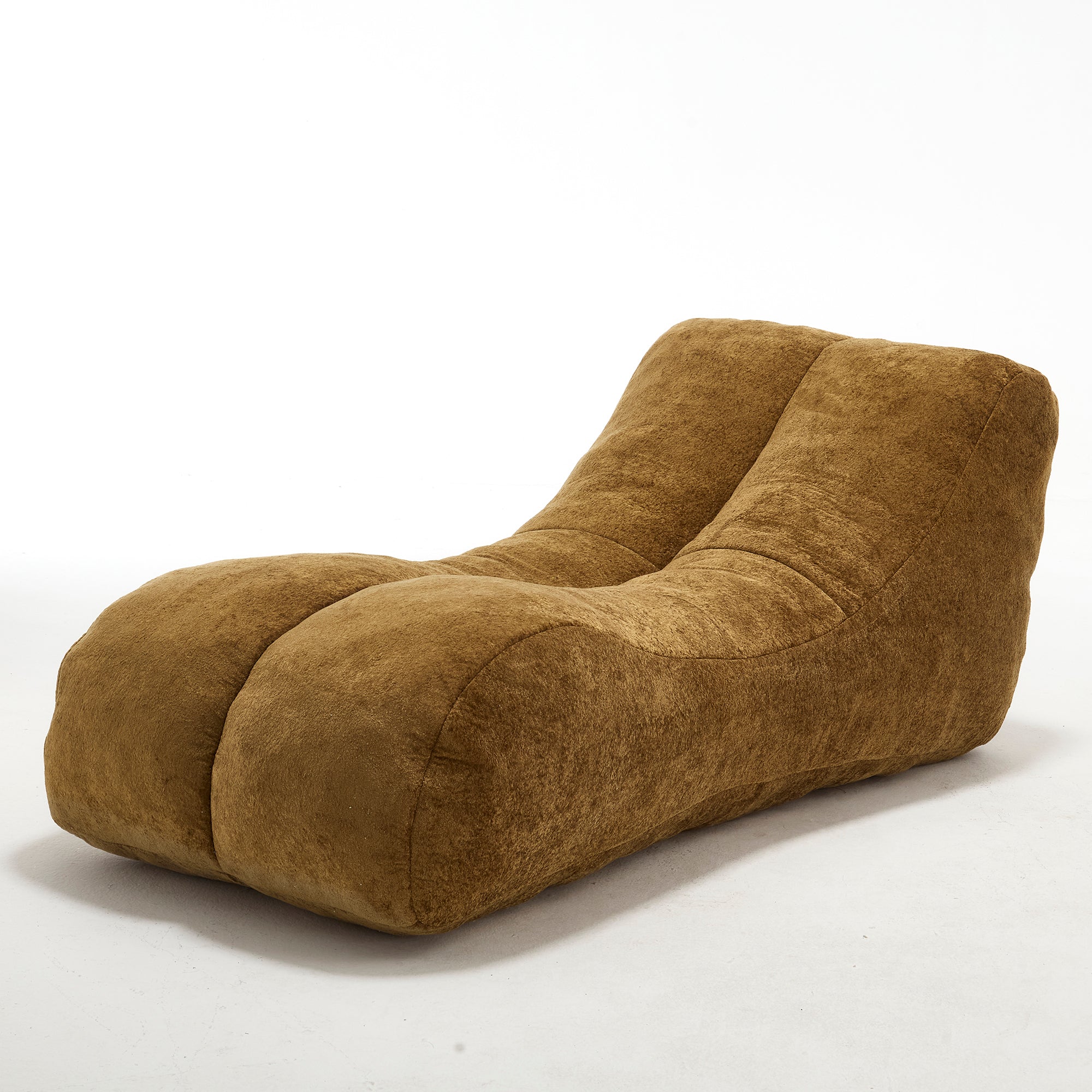 Brown bean bag chair on a white background